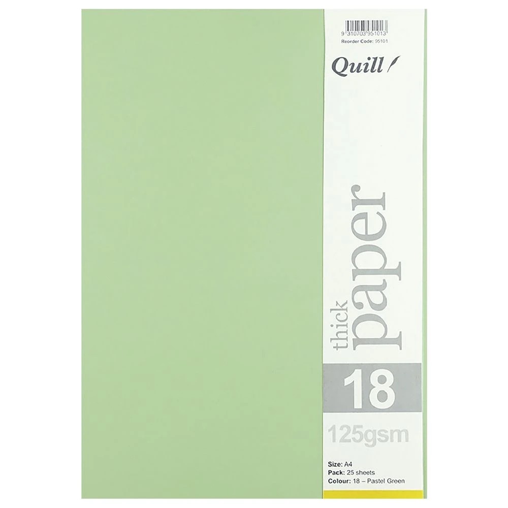 3 Quill A4 125gsm Paper Pastel Green 25 Pack, 3 of 4