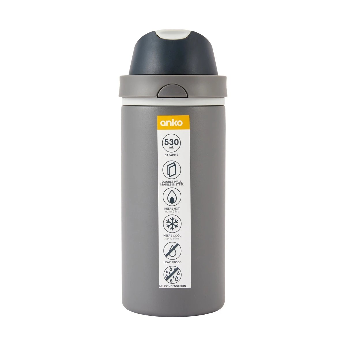 7 Anko 530ml Charcoal Dual Function Drink Bottle, 7 of 7