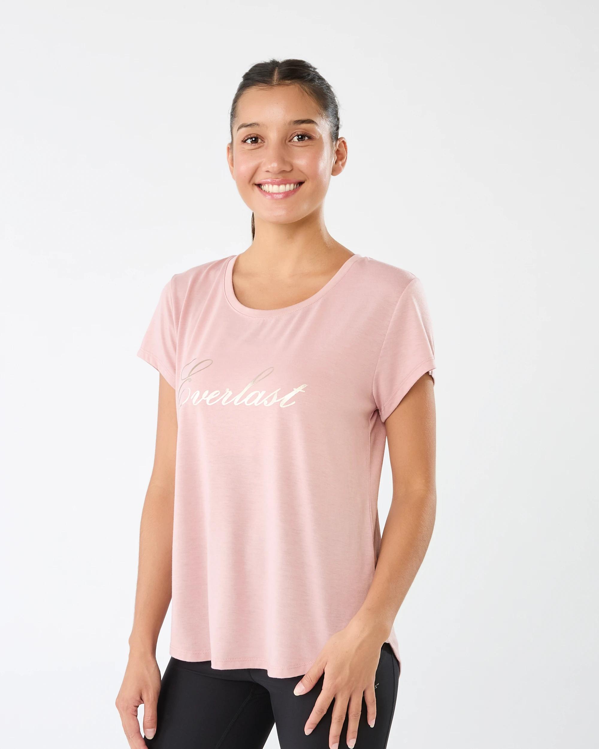 8 Everlast Womens Scoop Neck T-shirt Blush, 8 of 8