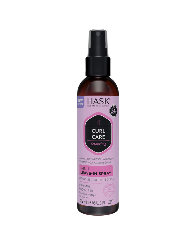 HASK Curl Care 5-in-1 Leave-in Spray 175ml - Coconut Oil, Argan Oil, Vitamin E and Curl Activating Com