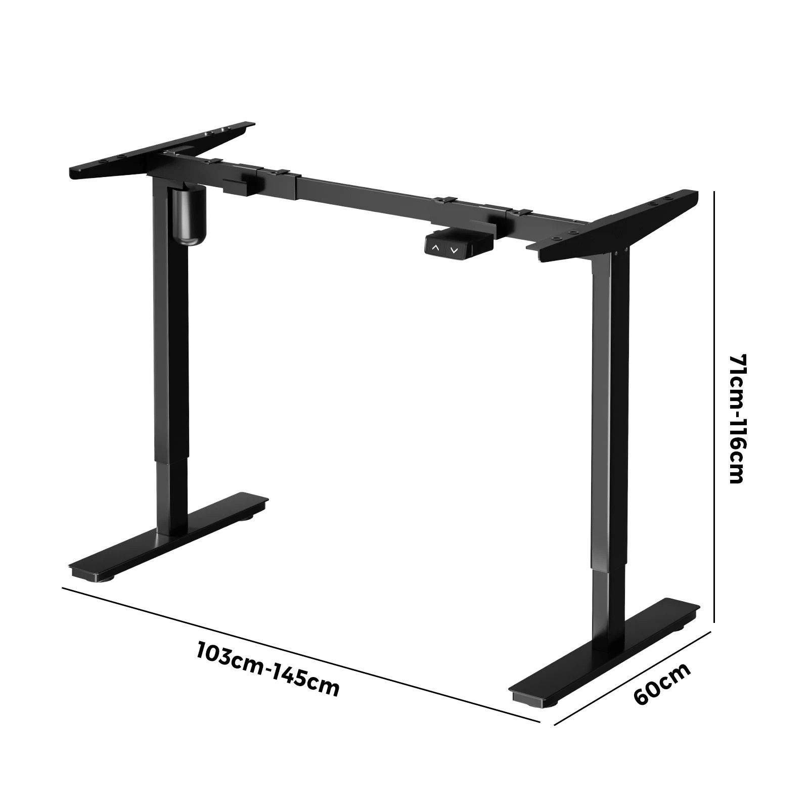 4 Oikiture Electric Standing Desk Frame Single Motor
 - Black, 4 of 4