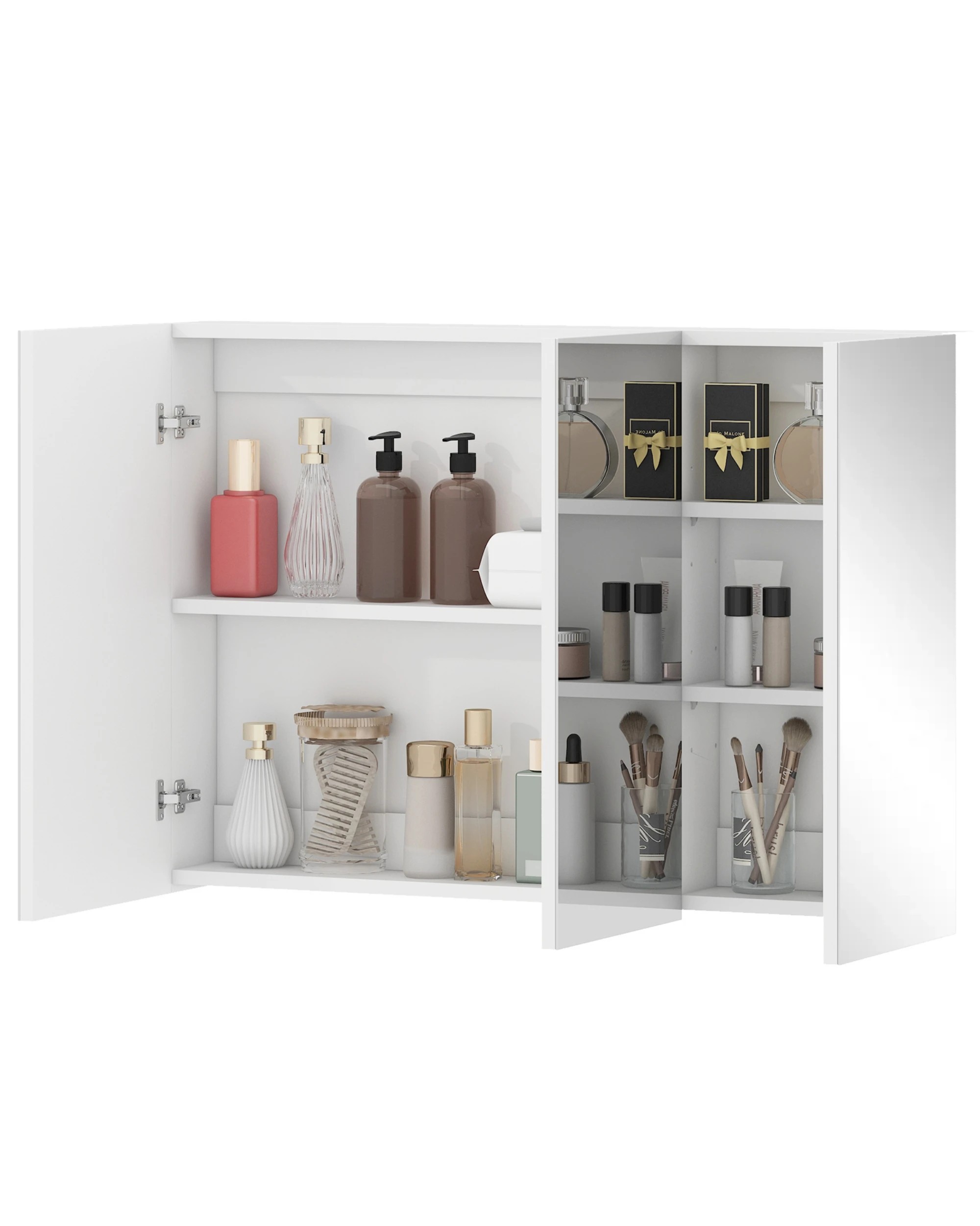 5 Advwin 900 x 600mm Cabinet LED Medicine Storage Unit 3 Door Mirror Shaving Cupboard w/ Adjustable Shelve, 5 of 10