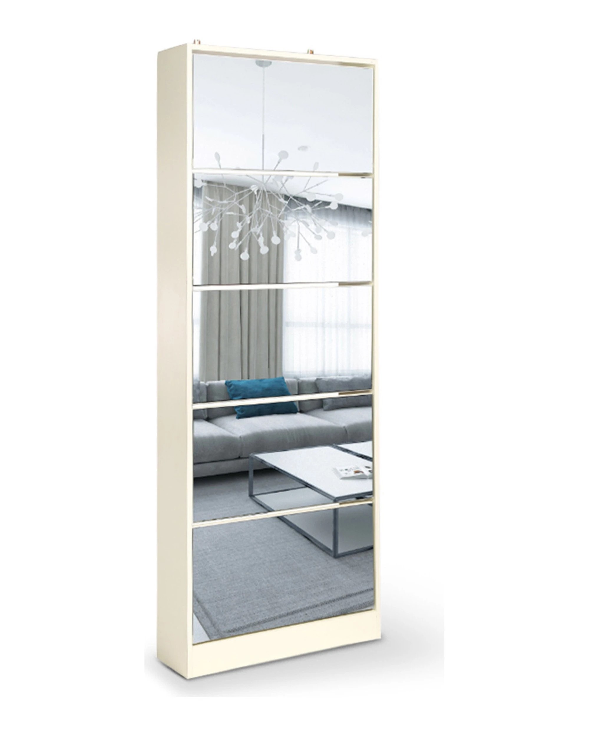 1 Sarantino 24 Pairs Shoe Cabinet Rack Storage Cupboard Organiser 5 Level Drawers, 1 of 10