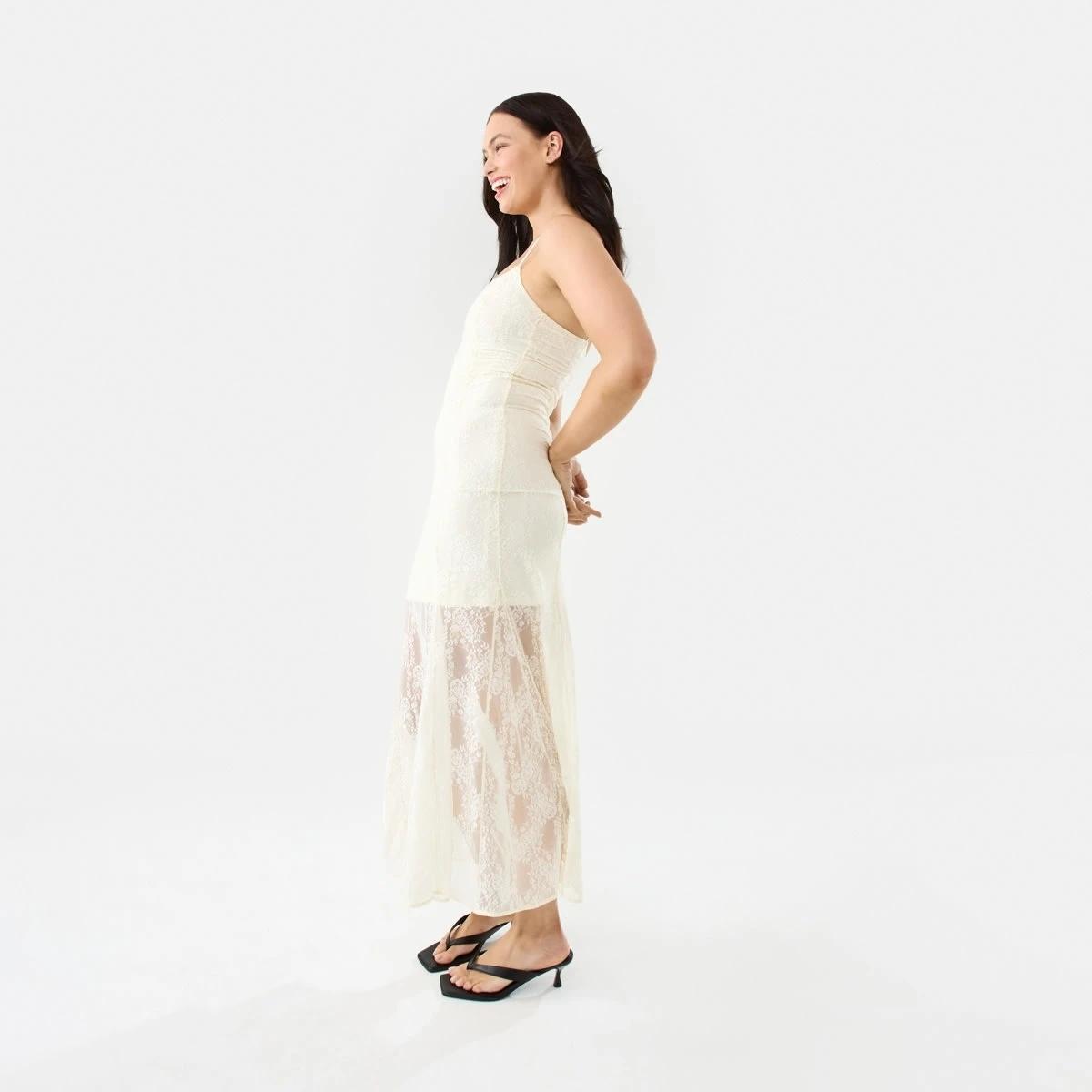 2 Sleeveless Lace Maxi Dress Prtn White, 2 of 10