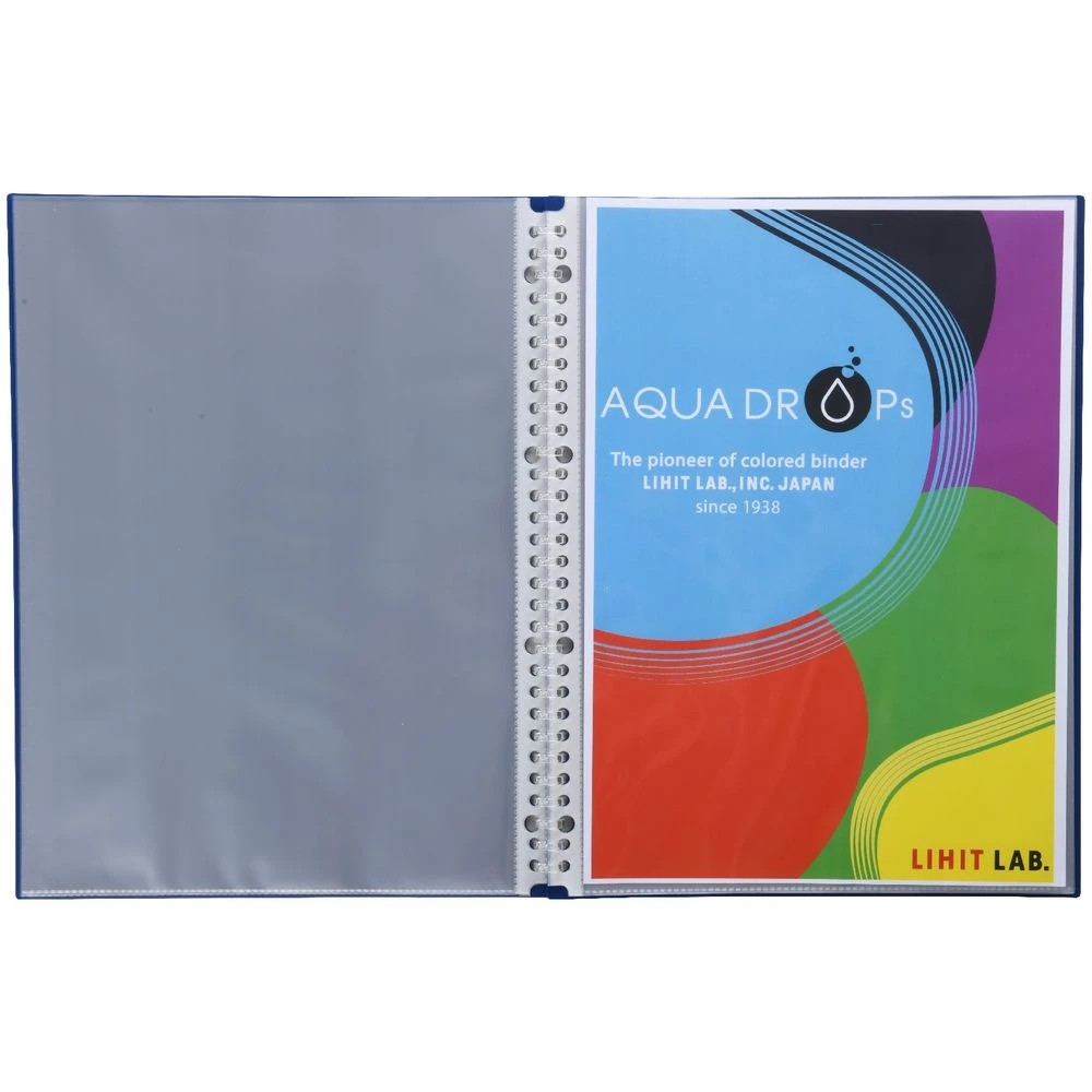 4 Aqua Drops Refillable Display Book A4 10 Pockets Vivid Navy, 4 of 4