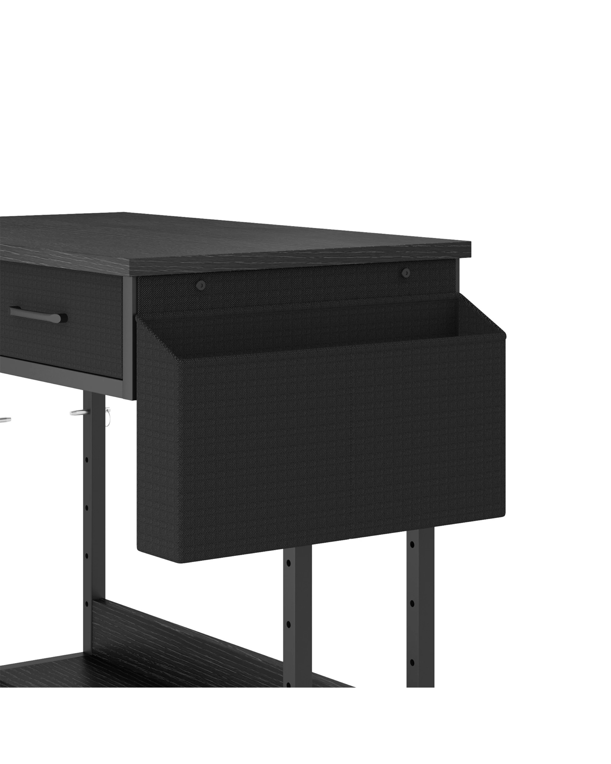 6 Advwin Small Portable Rolling Standing Desk Adjustable Height with 2 Fabric Drawers - Black, 6 of 9