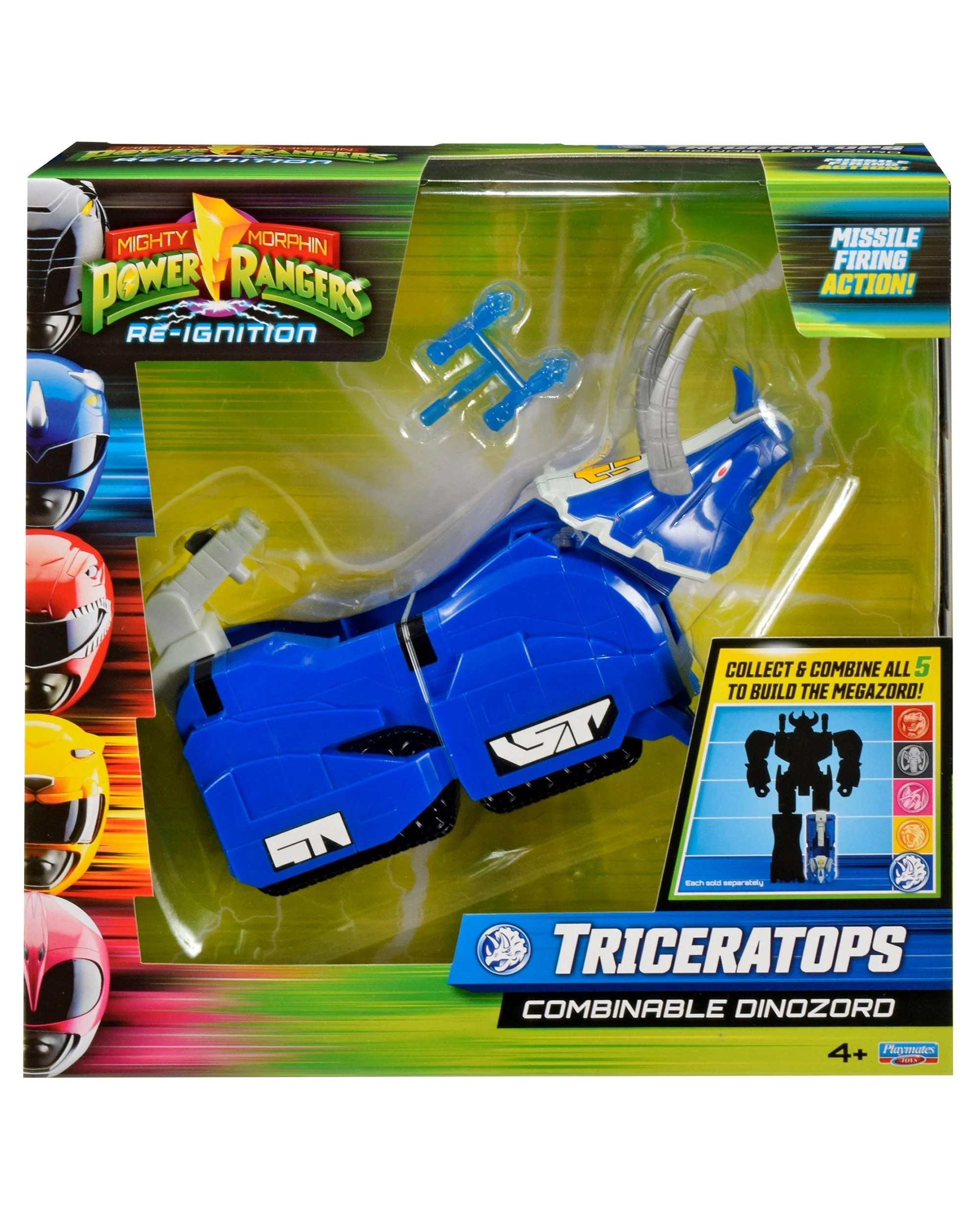 1 Mighty Morphin Power Rangers Re-Ignition Combinable Dinozord Triceratops Toy, 1 of 10