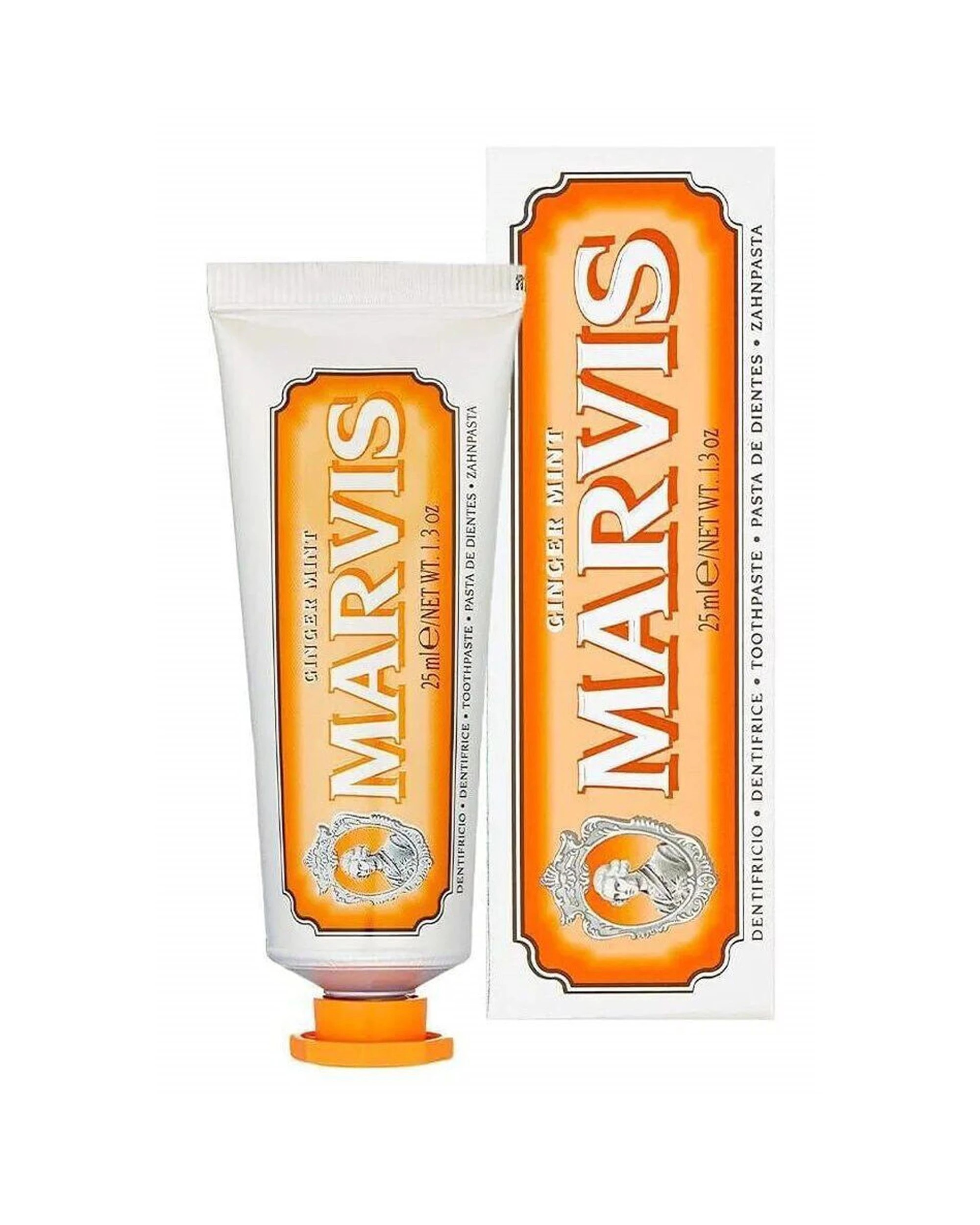 2 Marvis 3Pk Travel Size Oral Care Toothpaste Ginger Mint 25Ml Pack Value Set - Orange, 2 of 2