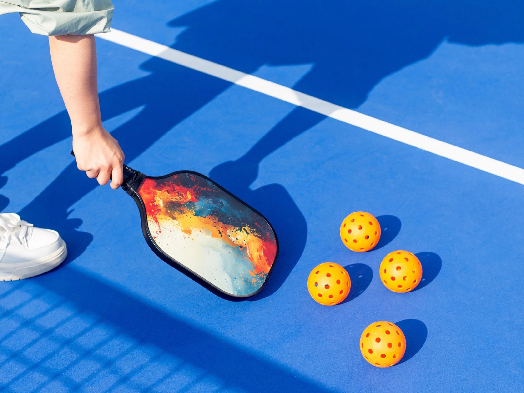 7 Hacienda Pickleball Set with 4 Fiberglass Paddles, 6 Balls, Net, and Carry Bag, 7 of 8