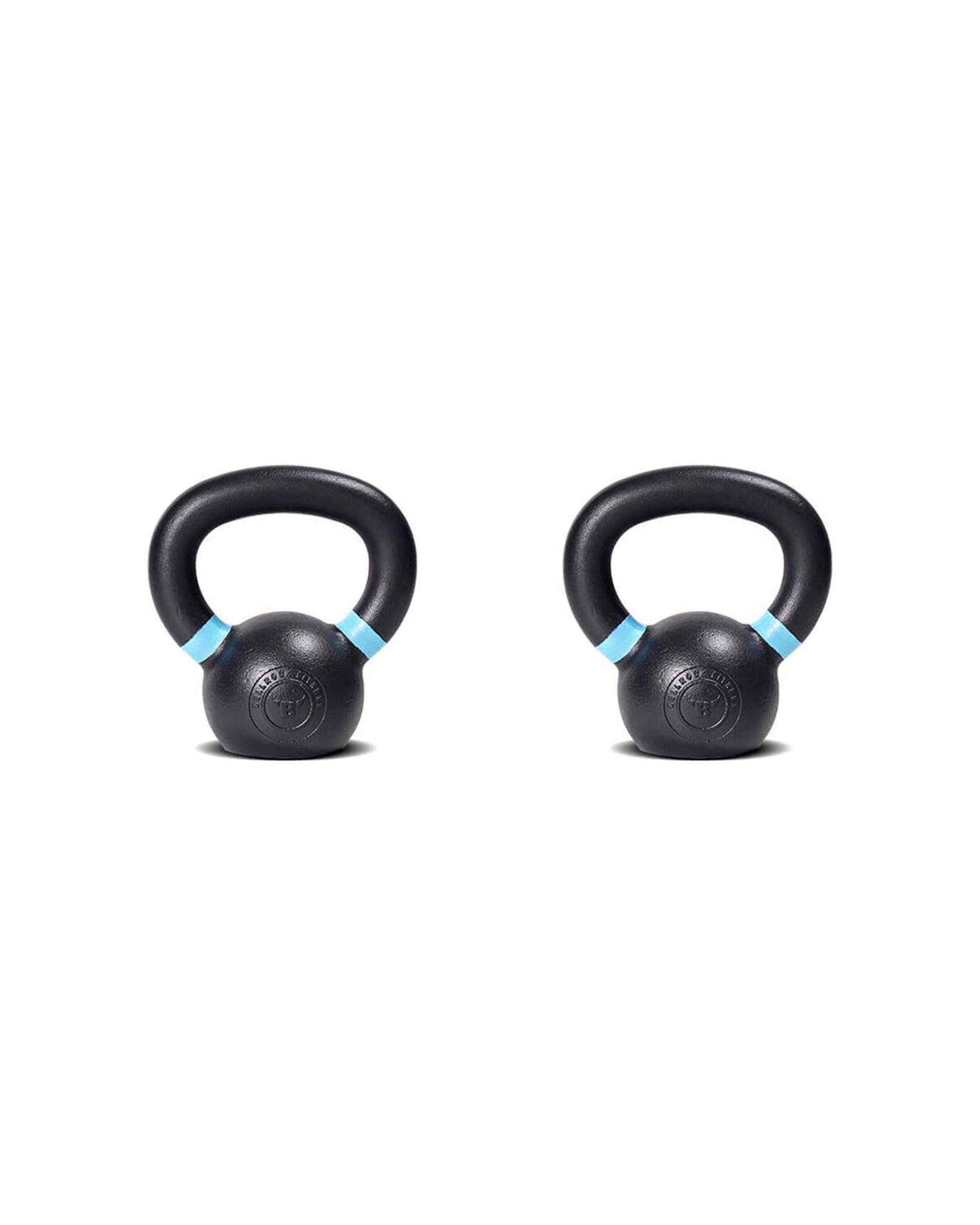 1 BODYWORX Premium Cast Iron Kettlebell 2 Pack 6kg Each Strength Training Home Gym - Black, 1 of 2