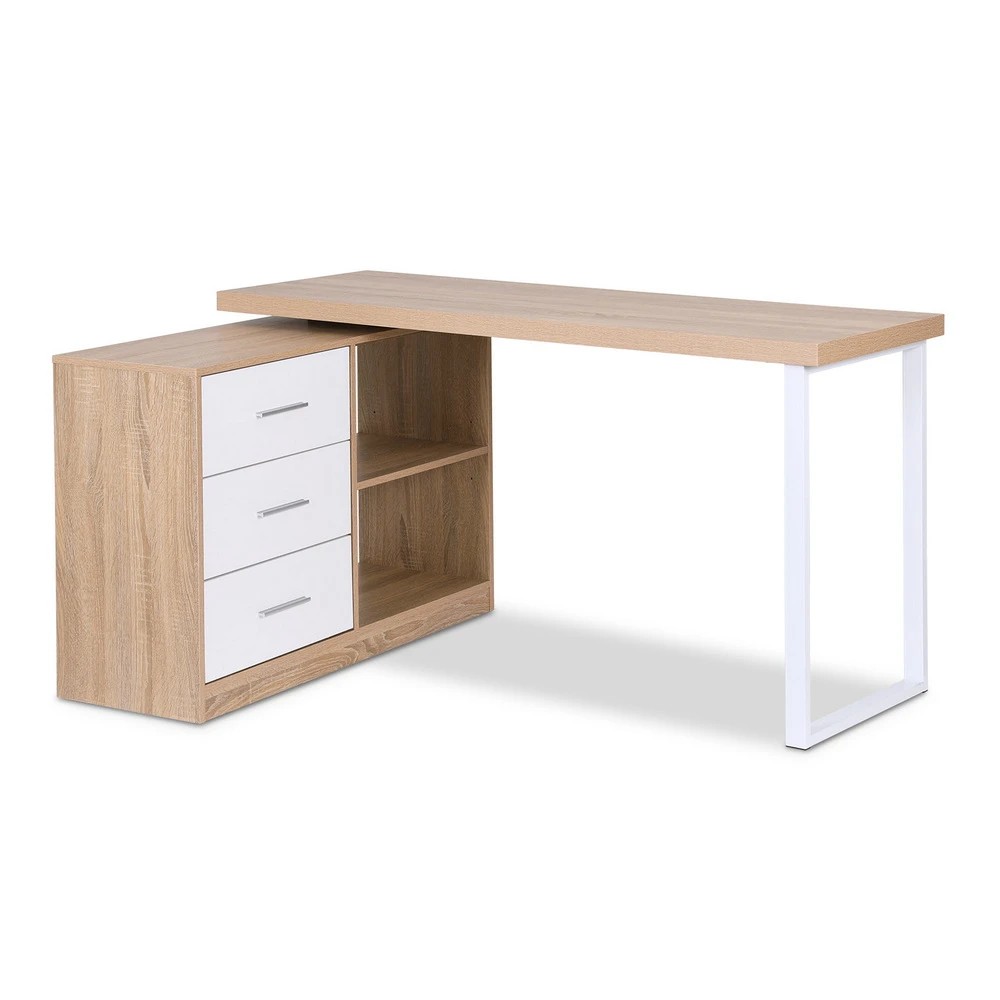 1 Artiss Computer Desk Swivelling L shape Home Office Storage Cabinet - Multi, 1 of 7