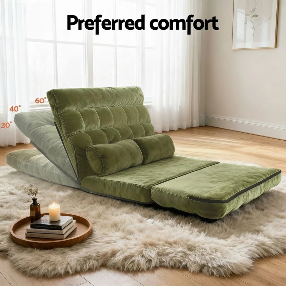 5 ArtissLounge Sofa Bed 2 seater  Fabric - Green, 5 of 8