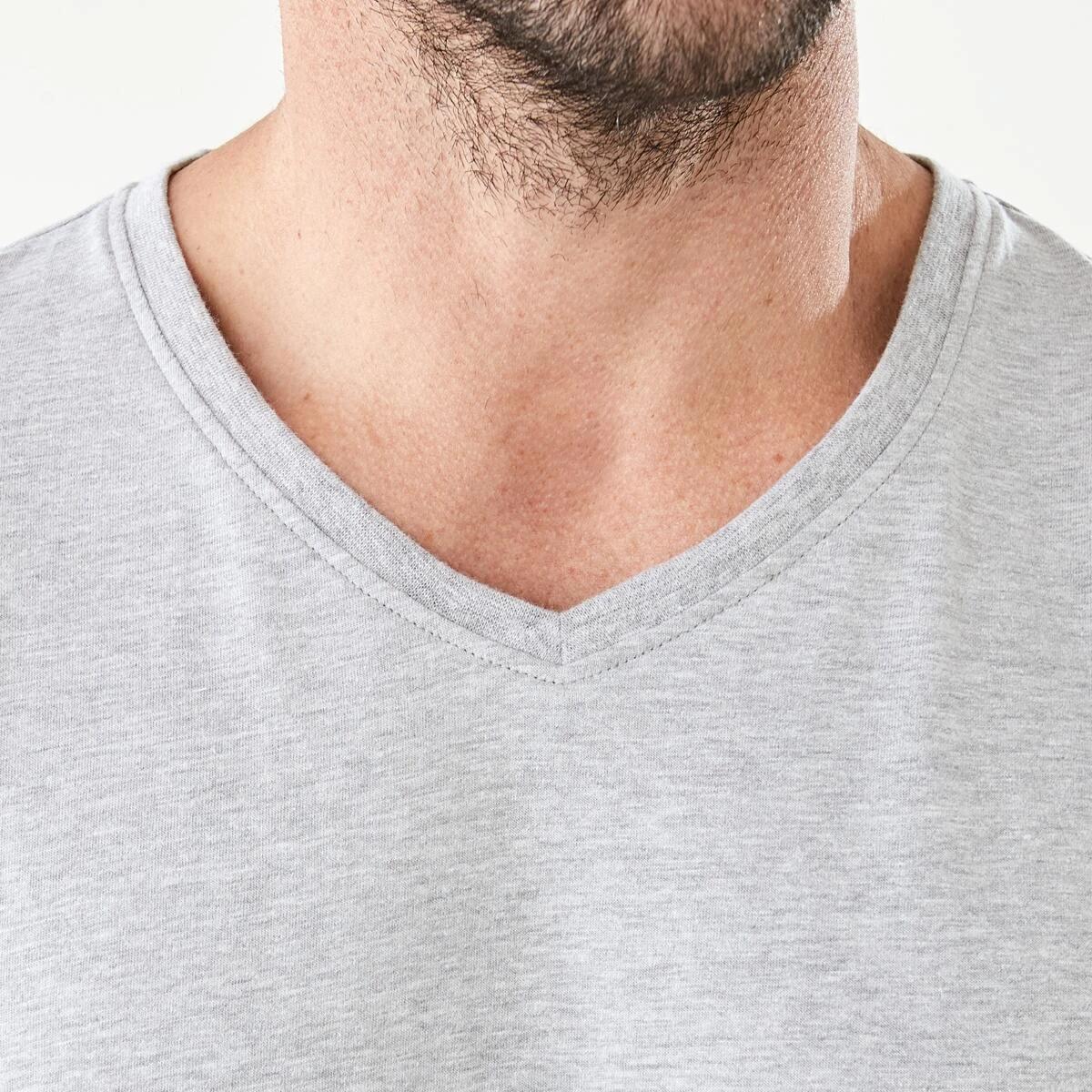 5 Plain V-Neck T-shirt Gry Marle, 5 of 5