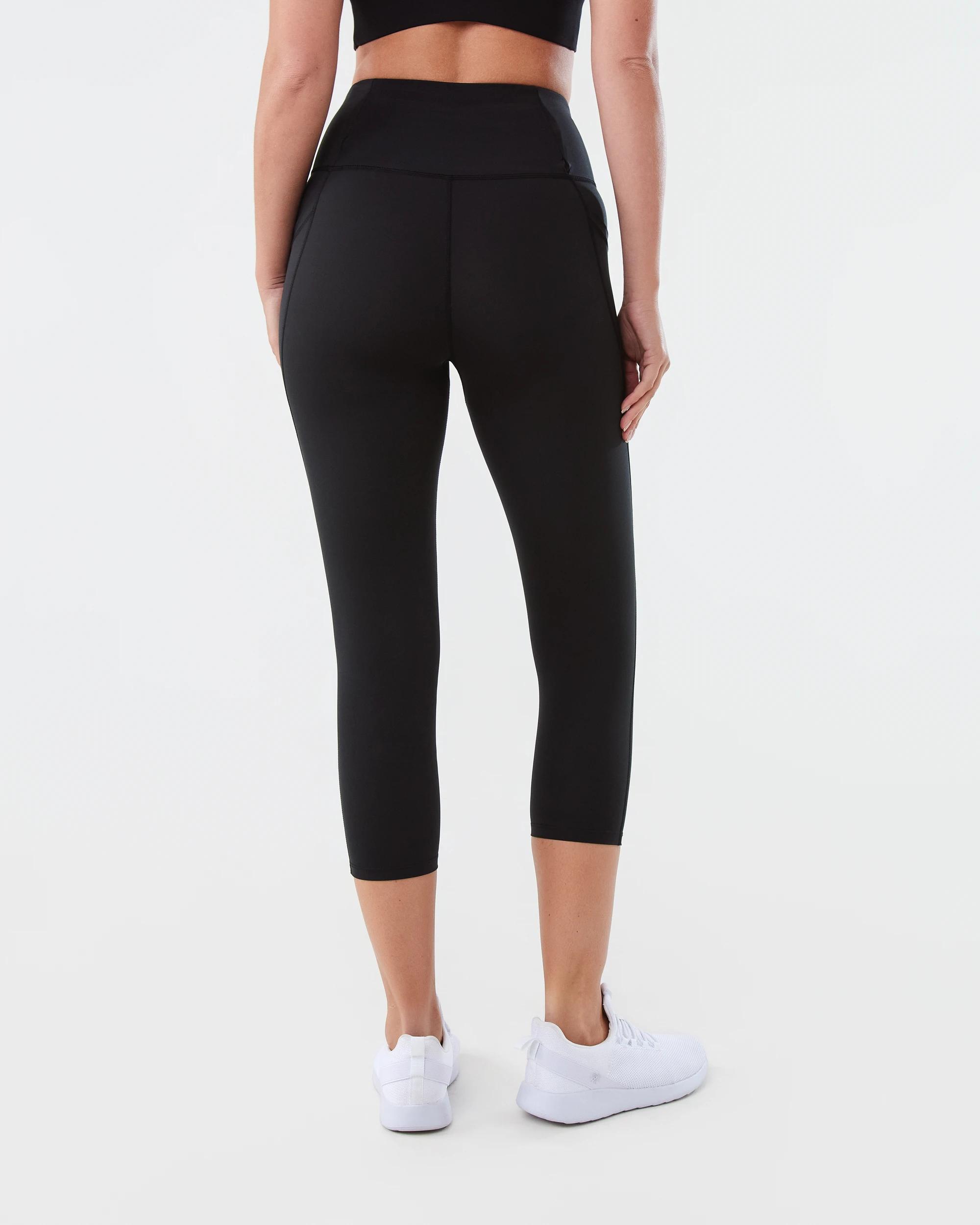 3 Active Womens Crop Training Leggings BLACK, 3 of 6