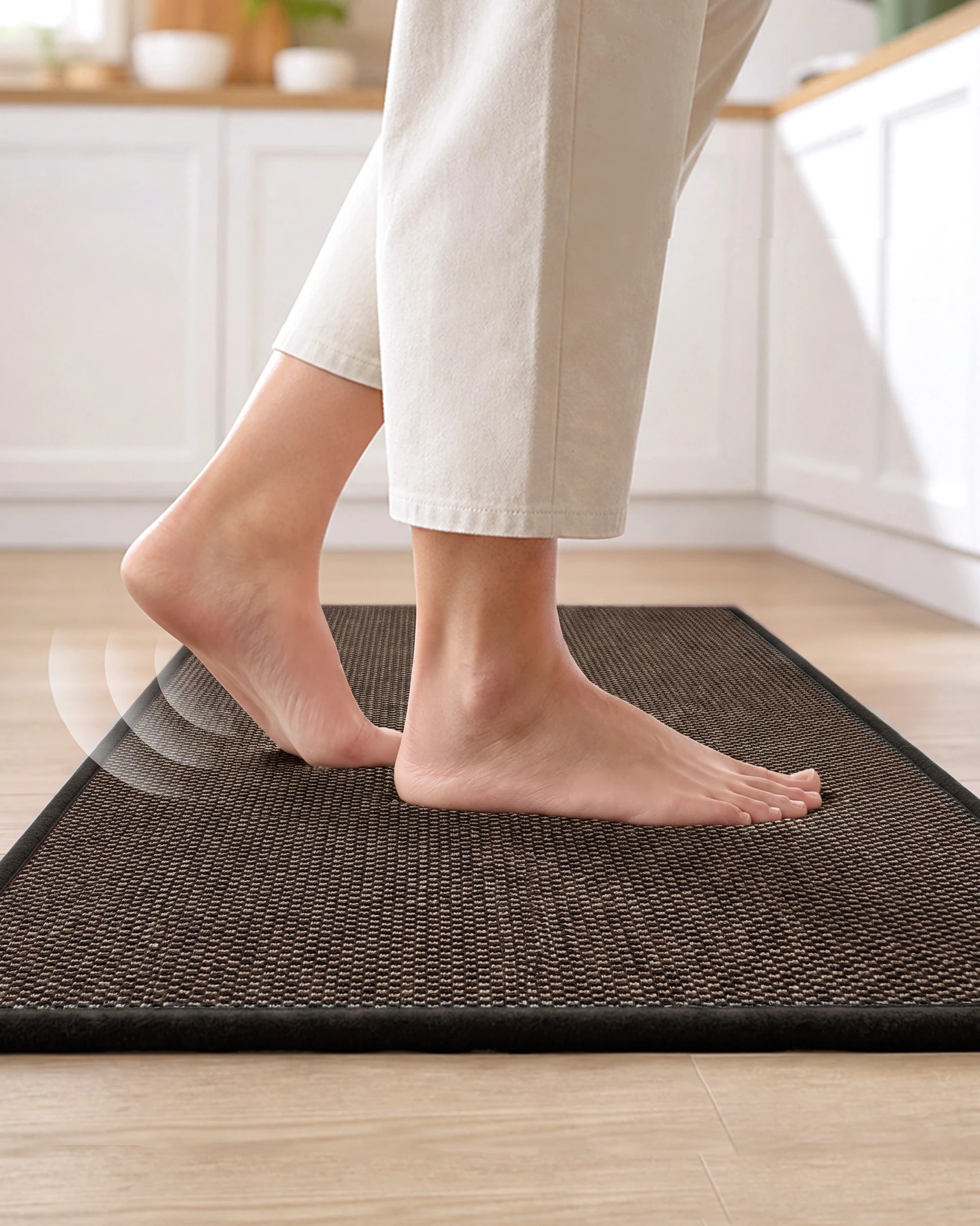 3 ZUNI 2PCS Washable Absorbent Kitchen Mats Non Slip Anti Fatigue for Kitchen Floor Black, 3 of 7