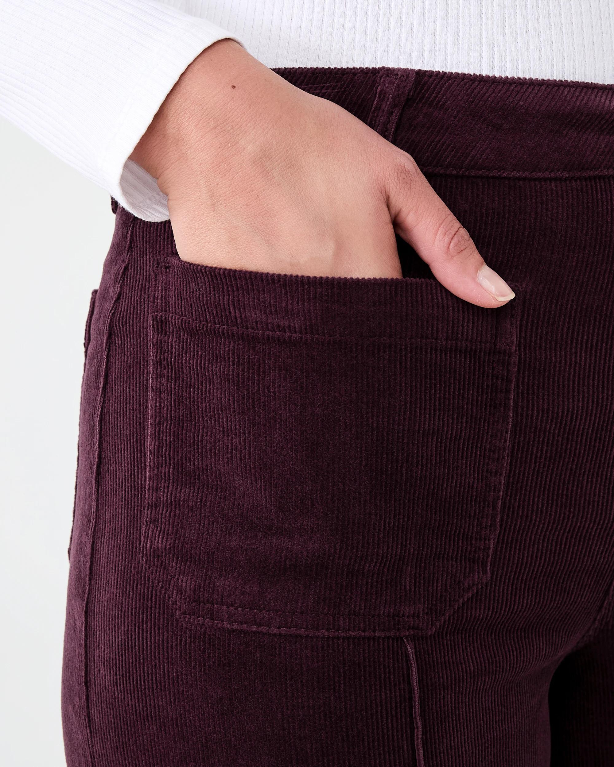 5 Pocket Front Wide Leg Corduroy Pants Fudge, 5 of 7