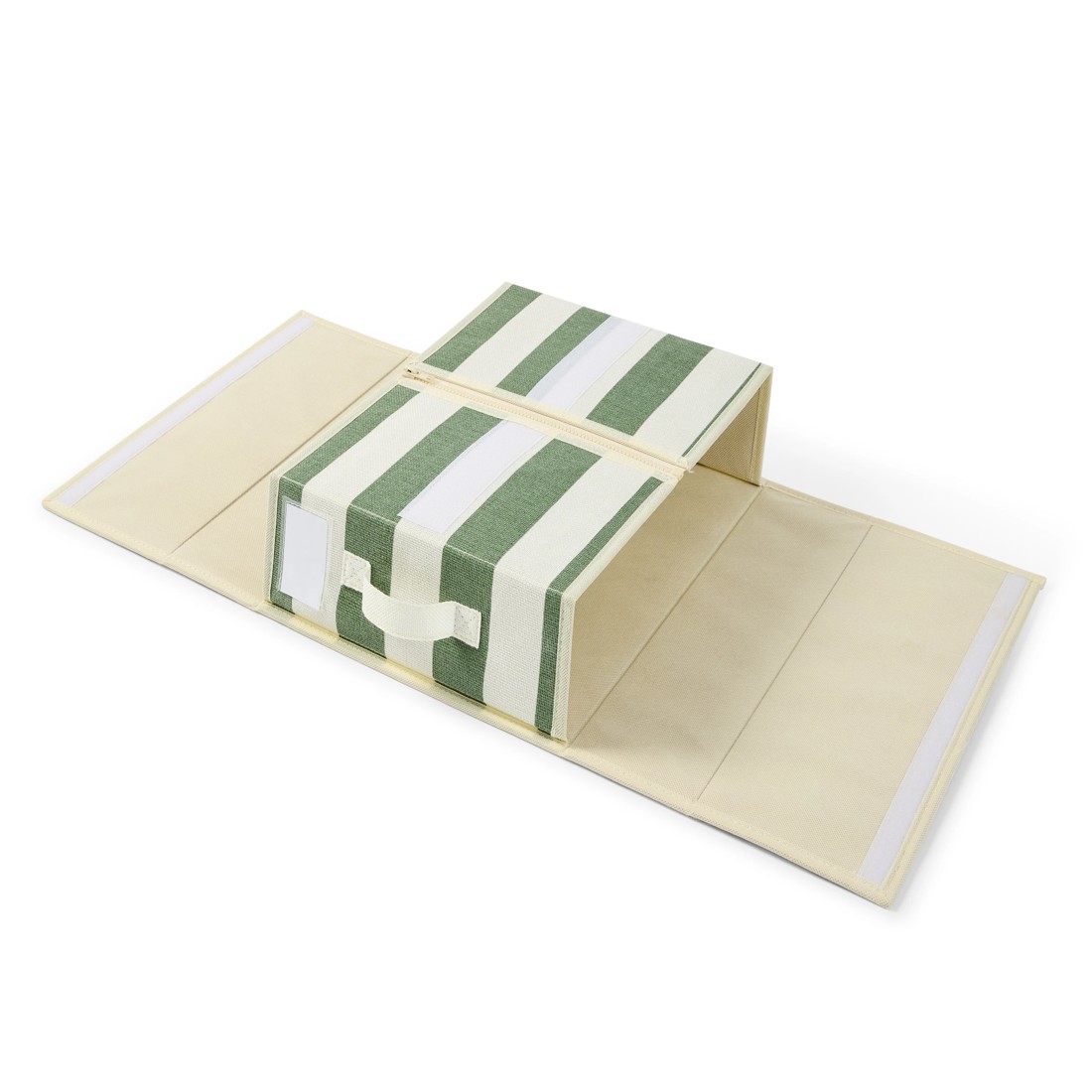 4 Linen Look Bed Linen Box - Green Stripe, 4 of 10