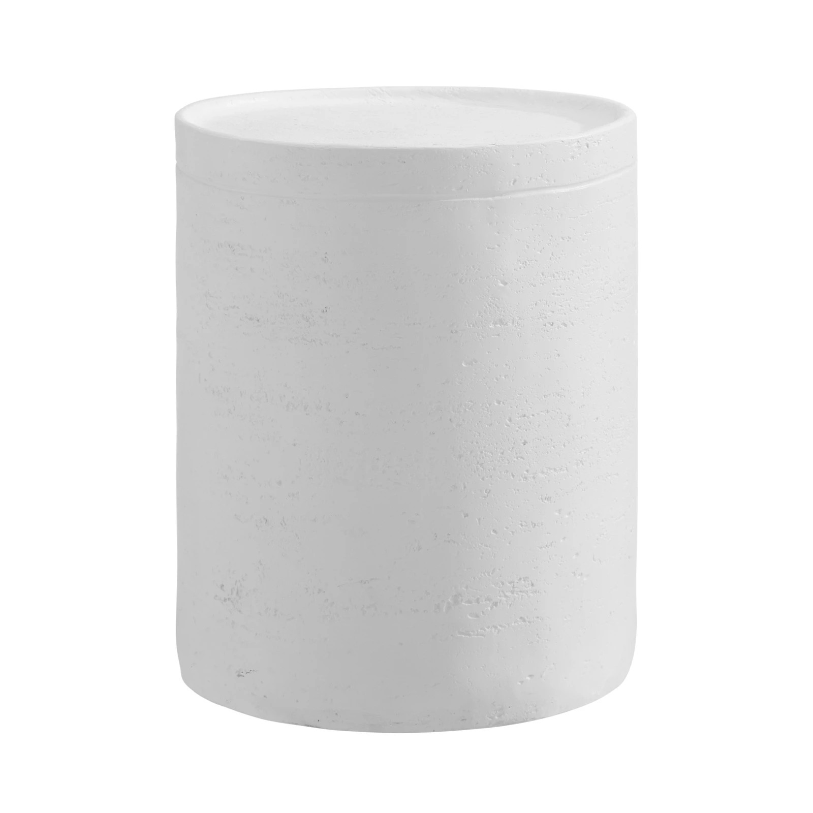 1 Oikiture Side Table Coffee End Stool Bedside Stand Stone  Outdoor
 - White, 1 of 8