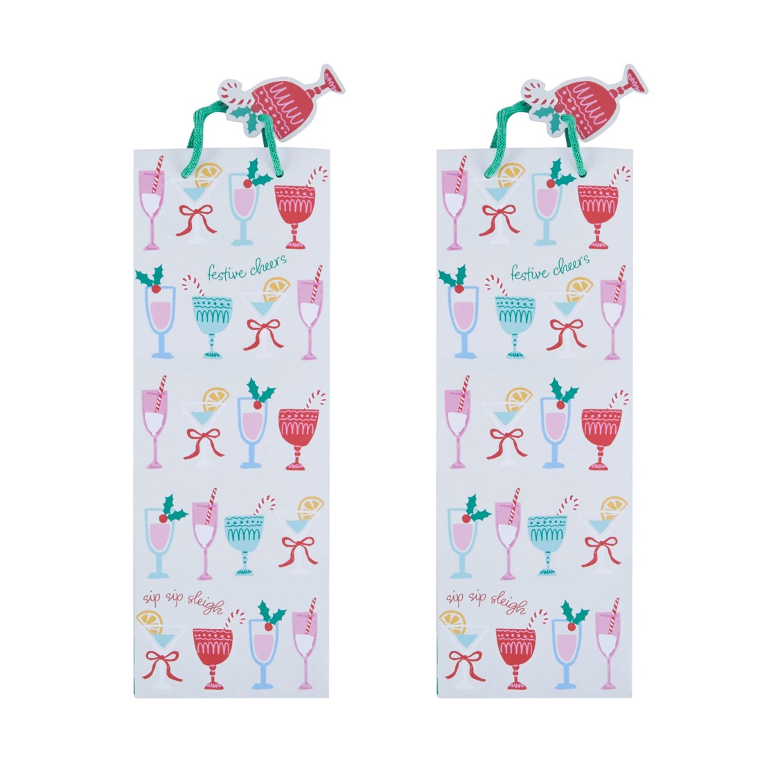 6 2 Pack Christmas Bottle Bags - Assorted, 6 of 9