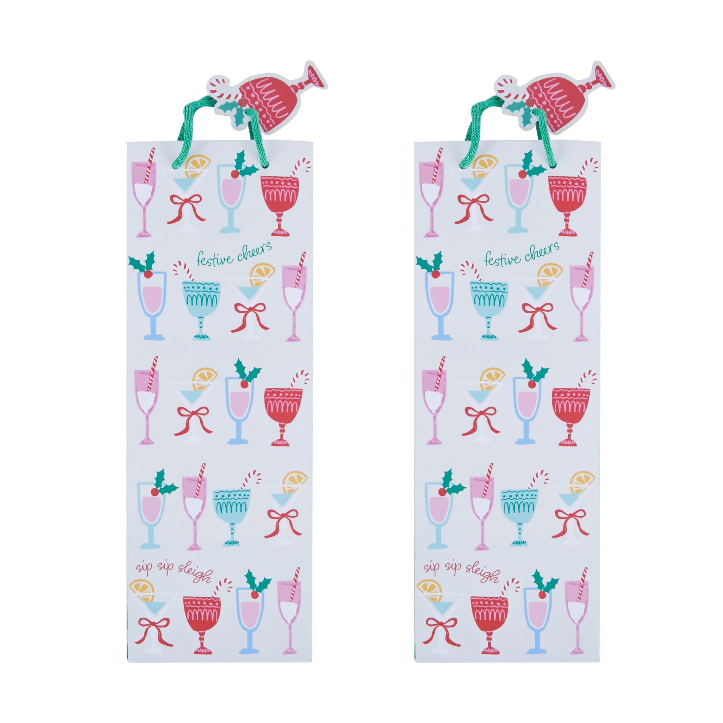 6 2 Pack Christmas Bottle Bags - Assorted, 6 of 9