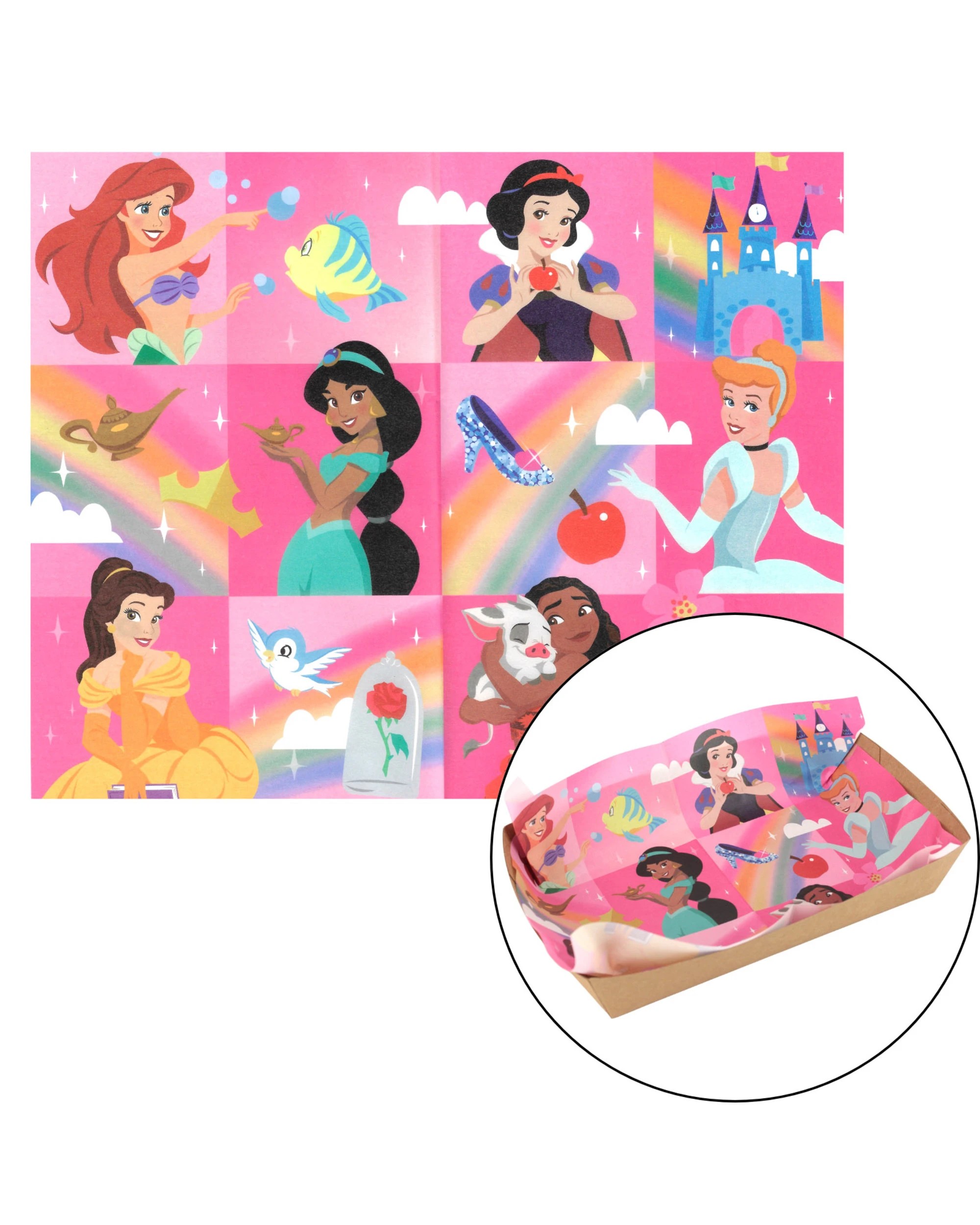 1 Design Group Disney Princess Character Grease Proof Paper Plate Tray Liners 8 Sheets, 1 of 5
