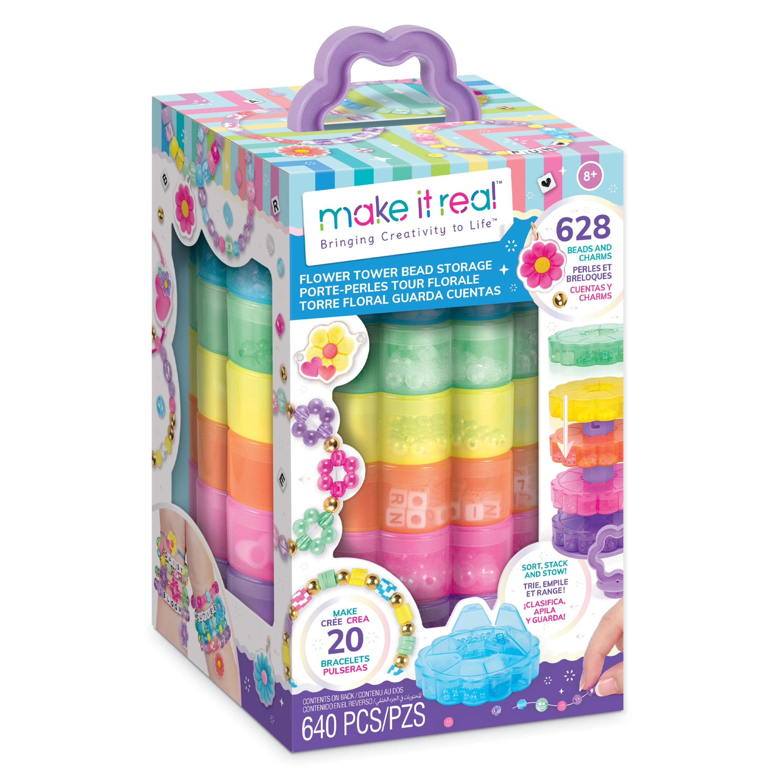 1 Make It Real Flower Tower Bead Storage - Multi, 1 of 6