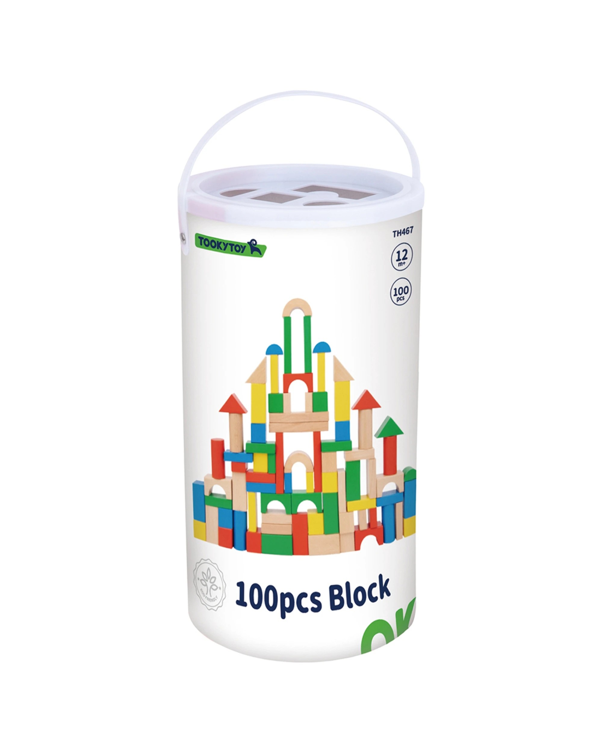 1 Tooky Toy 100pc Wooden Blocks Shape Interactive Fun Play Set Kids Children - Multi, 1 of 3