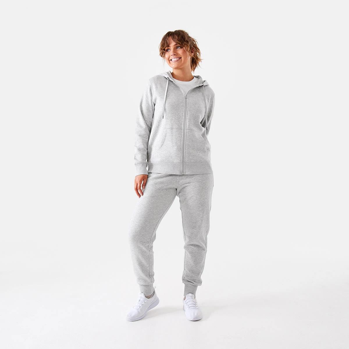 9 Active Womens Core Zip Through Hoodie Grey Marle, 9 of 9