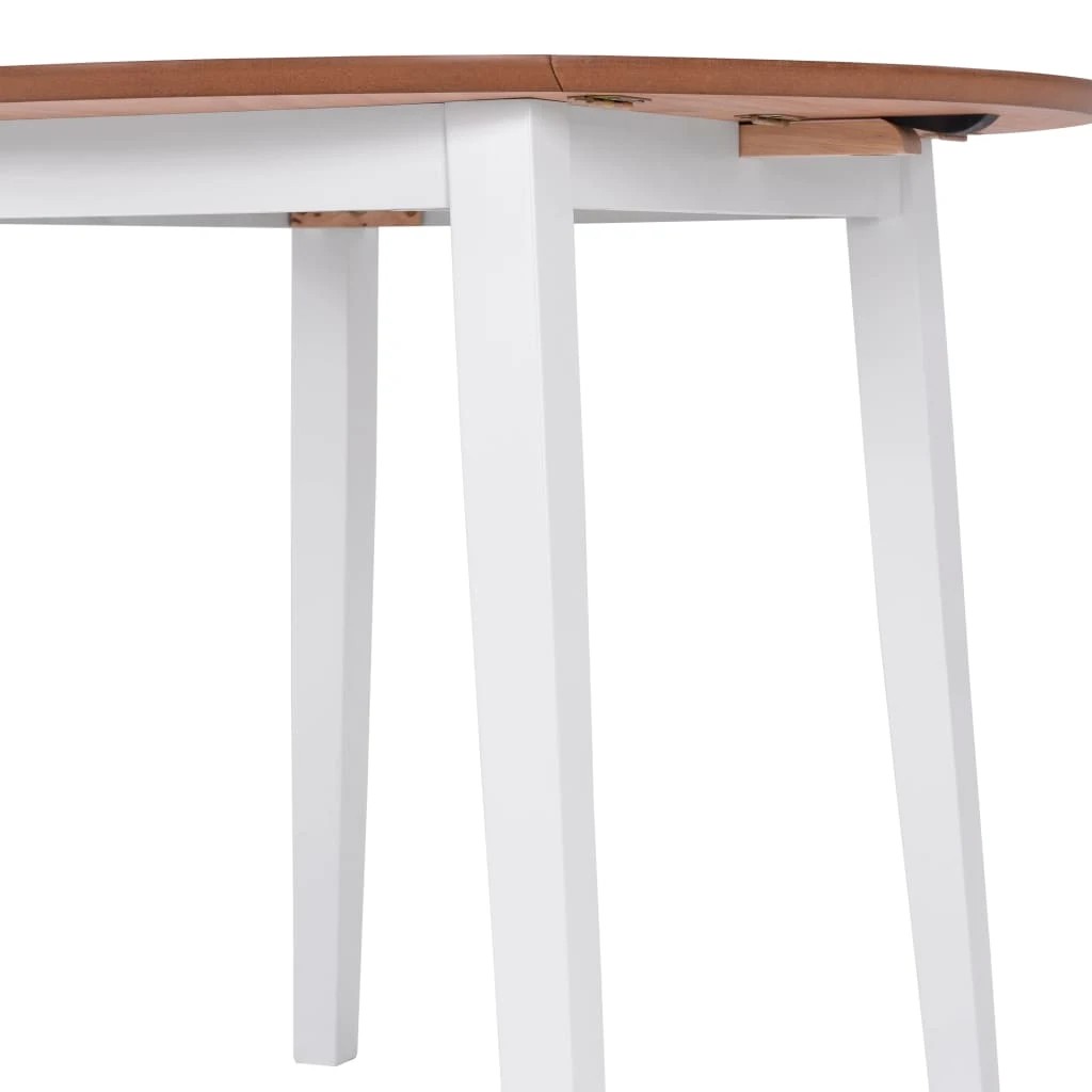 5 Vidaxl Drop-leaf Dining Table Round Mdf - White, 5 of 7