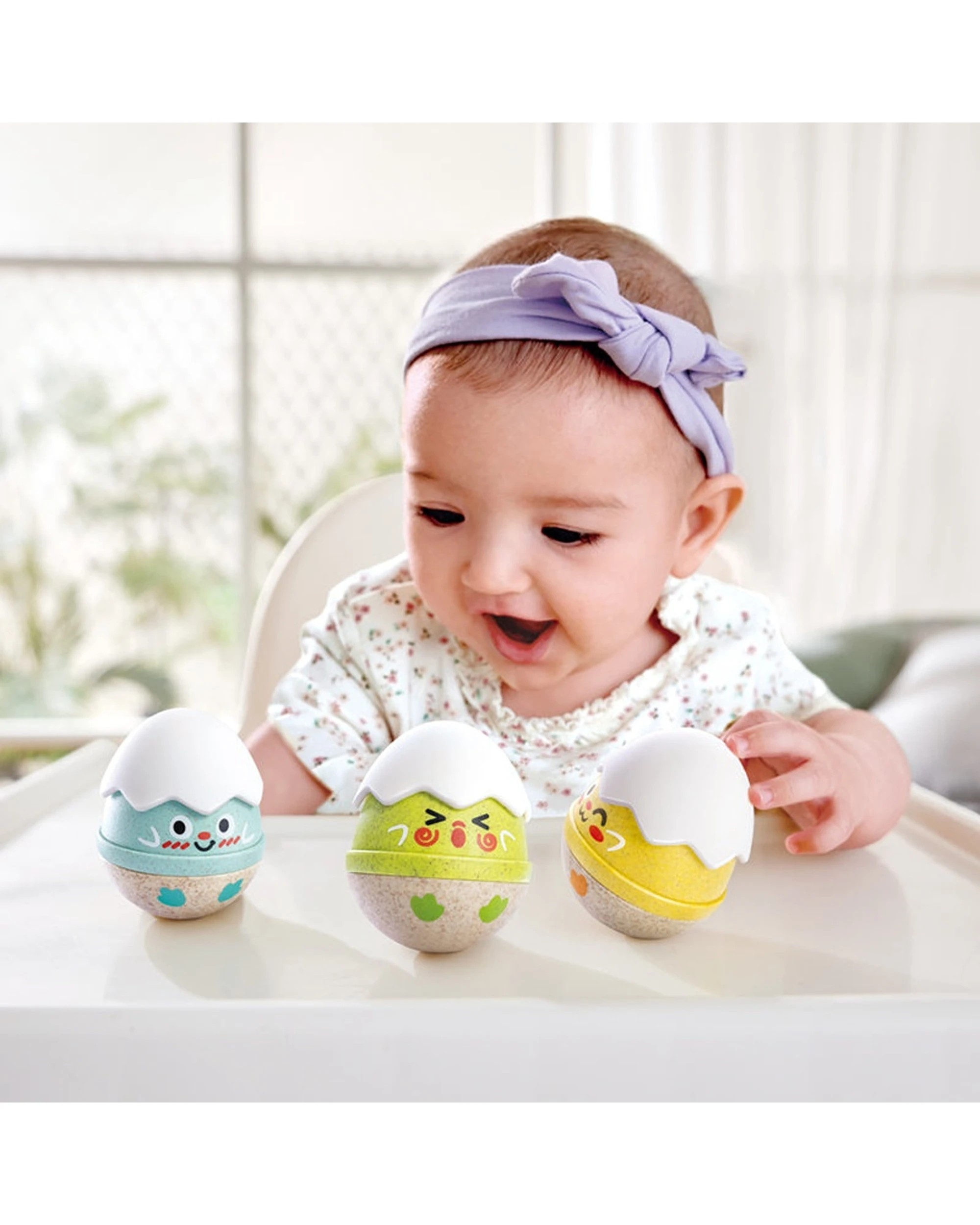 3 Hape 3pc Happy Hatchlings Wobble Rattles Set Baby Toys For Kids and Toddlers - Multi, 3 of 3