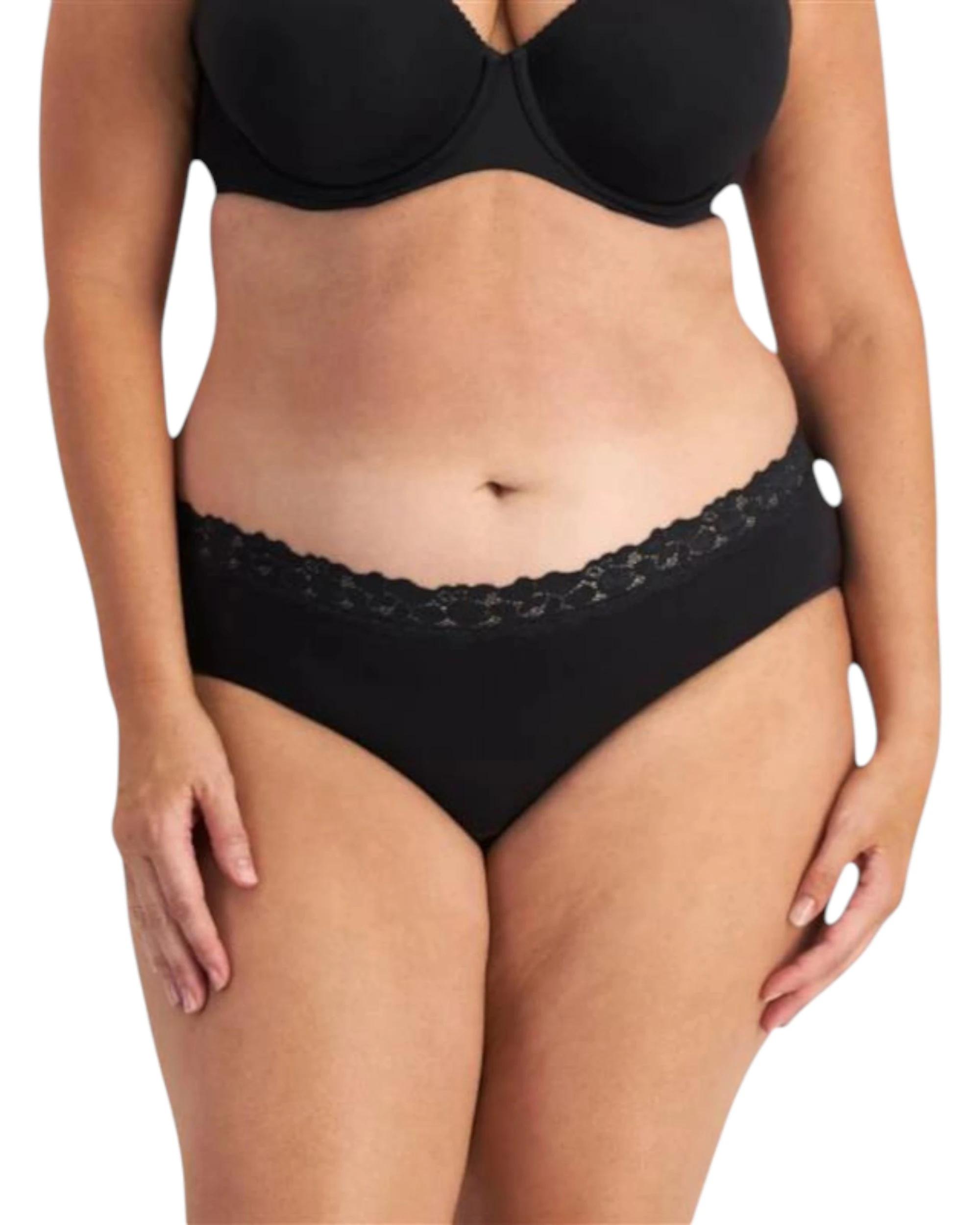 1 Jockey 6 Pack Womens Parisienne Light Leak-Proof Bikini Underwear BLACK, 1 of 4