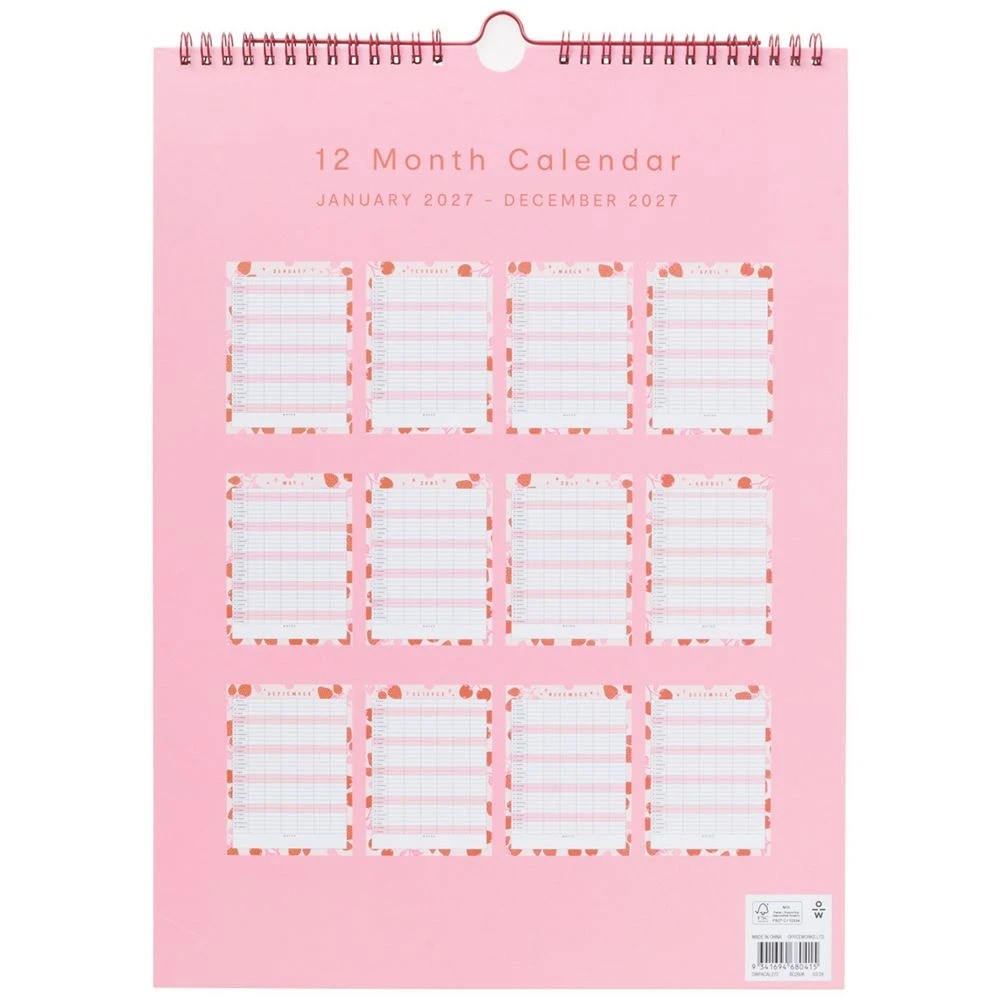 3 Officeworks 2027 Family Planner Strawberry, 3 of 3