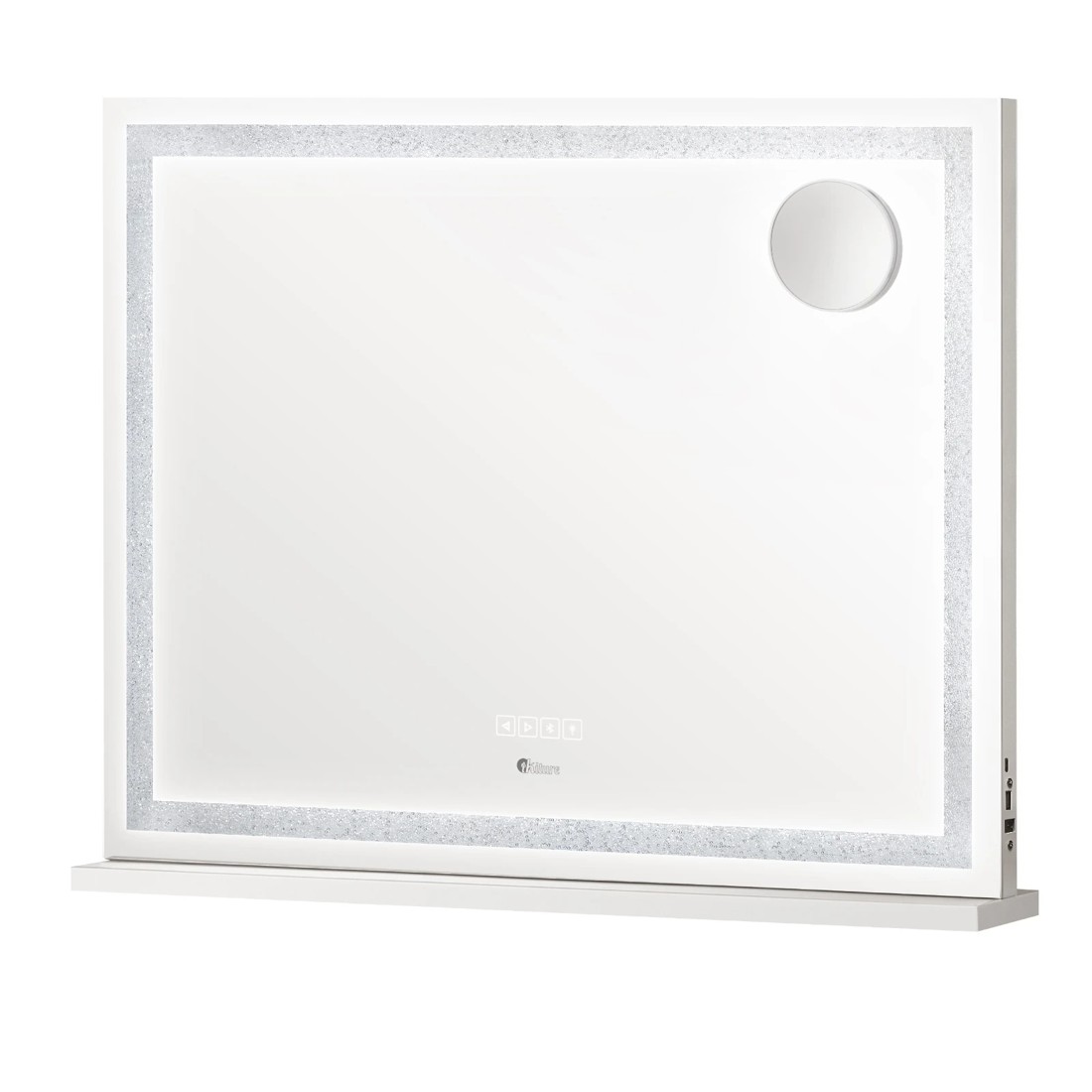 1 Oikiture Bluetooth Hollywood Led Makeup Mirror 80x62cm Crystal Vanity Mirrors
 - White, 1 of 7