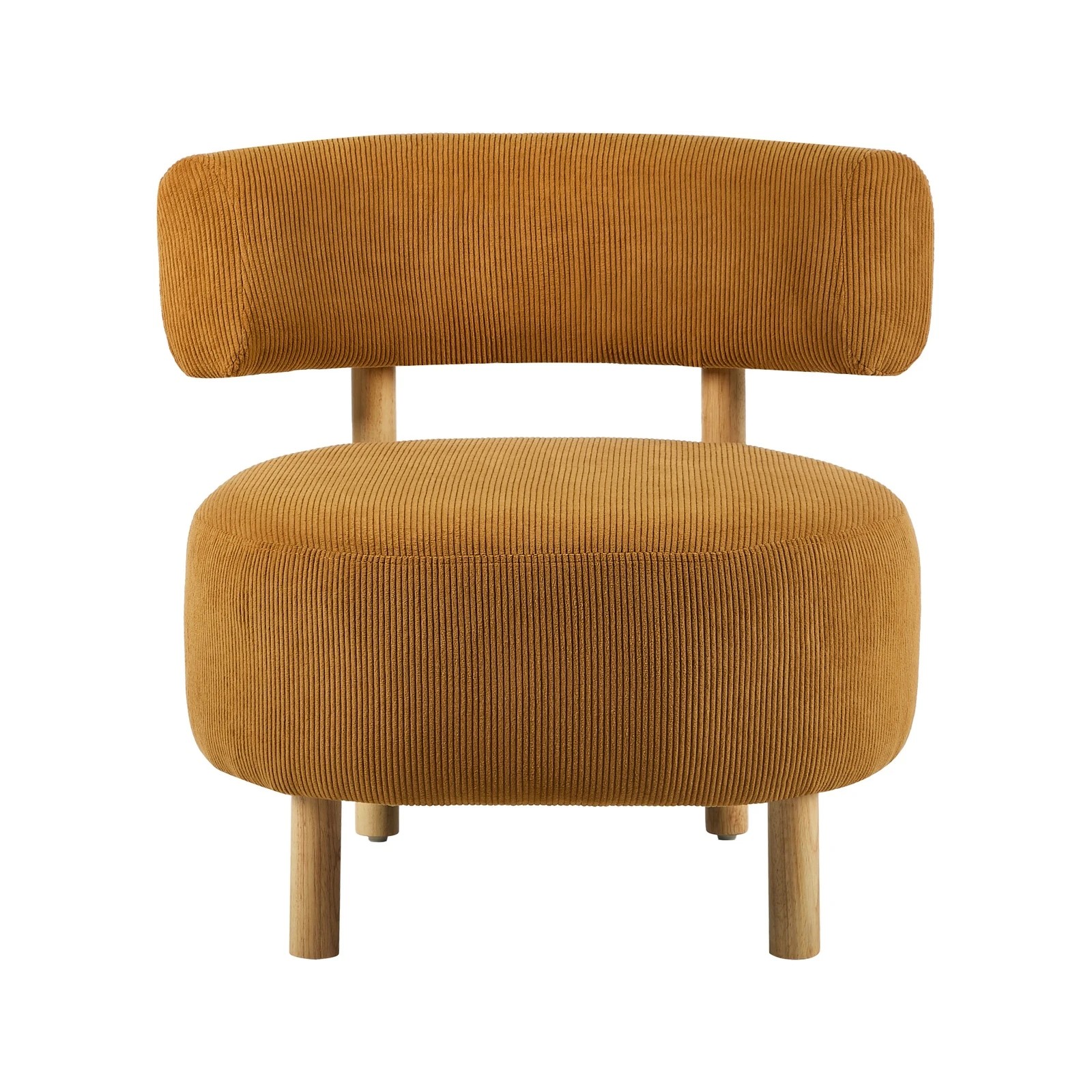 7 Oikiture Wooden Armchair Lounge Chair Velvet Accent Armchairs - Orange, 7 of 10