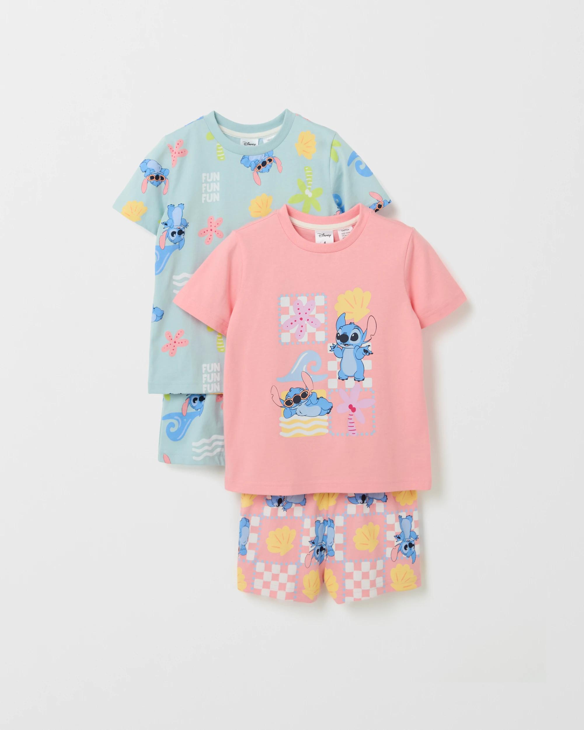 1 Disney Organic Cotton 2 Pack Younger Girls Pyjama Set LILO & STITCH, 1 of 4