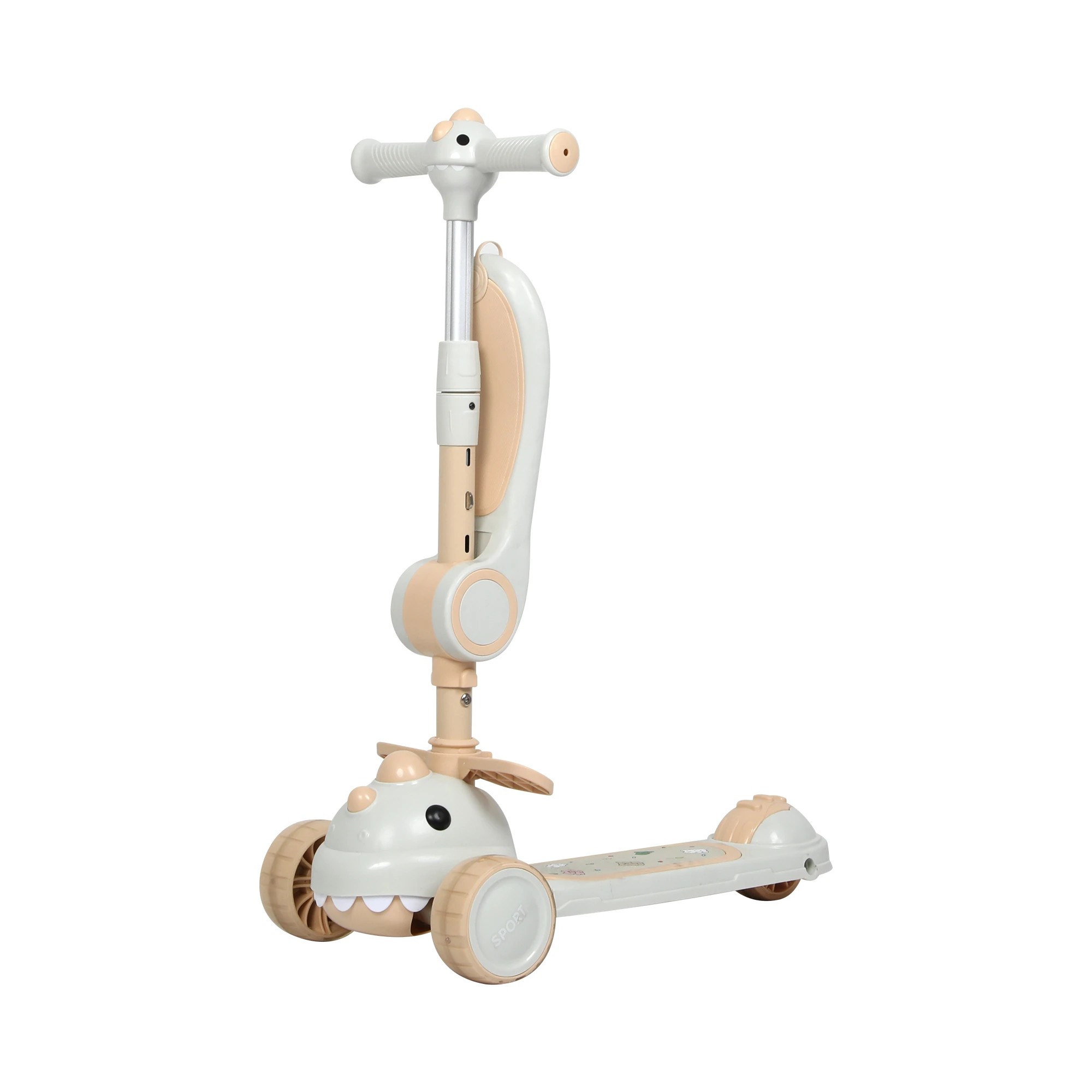 2 BoPeep Foldable Kids Scooter - Light Grey, 2 of 6