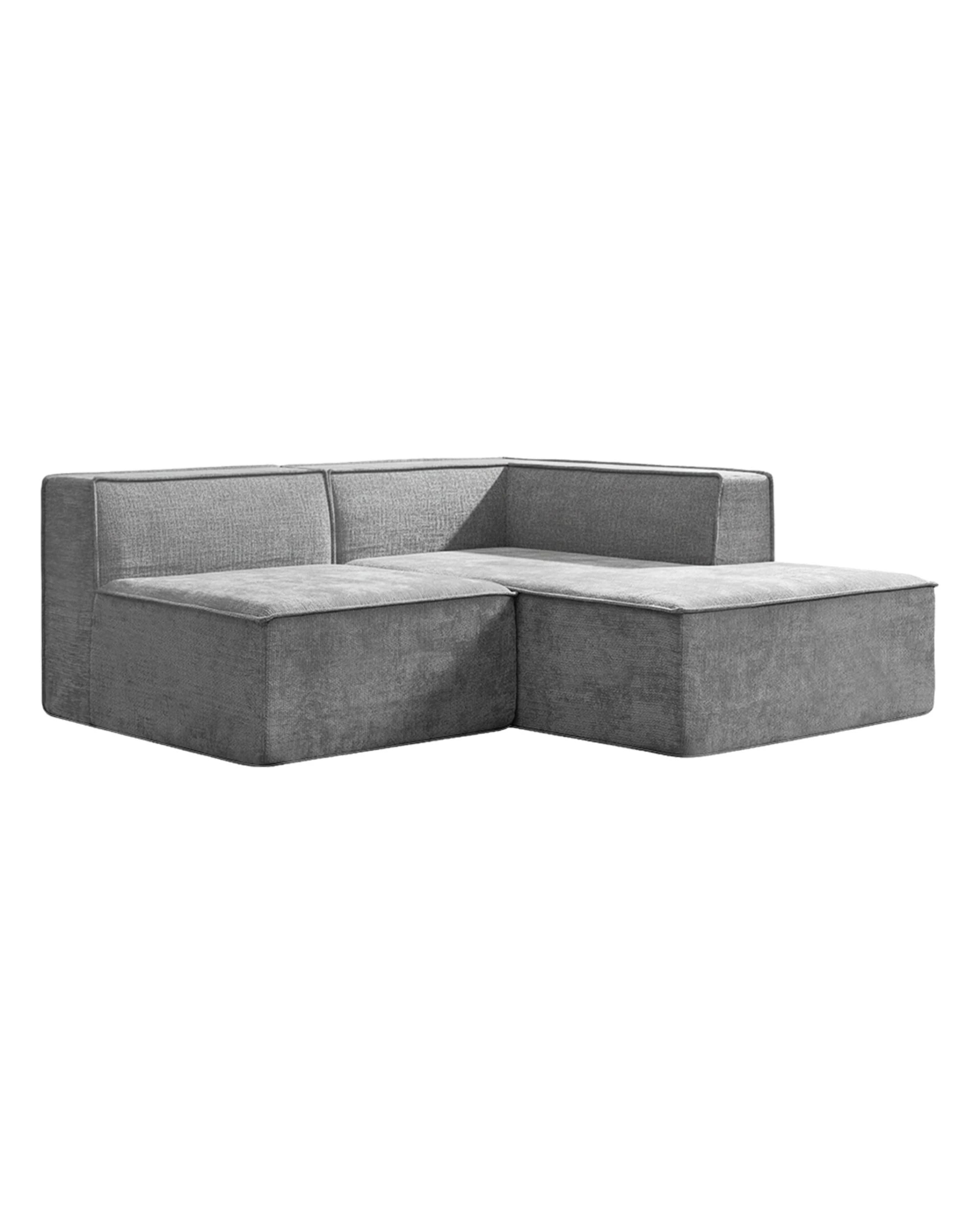 6 Sarantino Vani 3-Seater Modular Sofa Set, Light Grey - Grey, 6 of 7