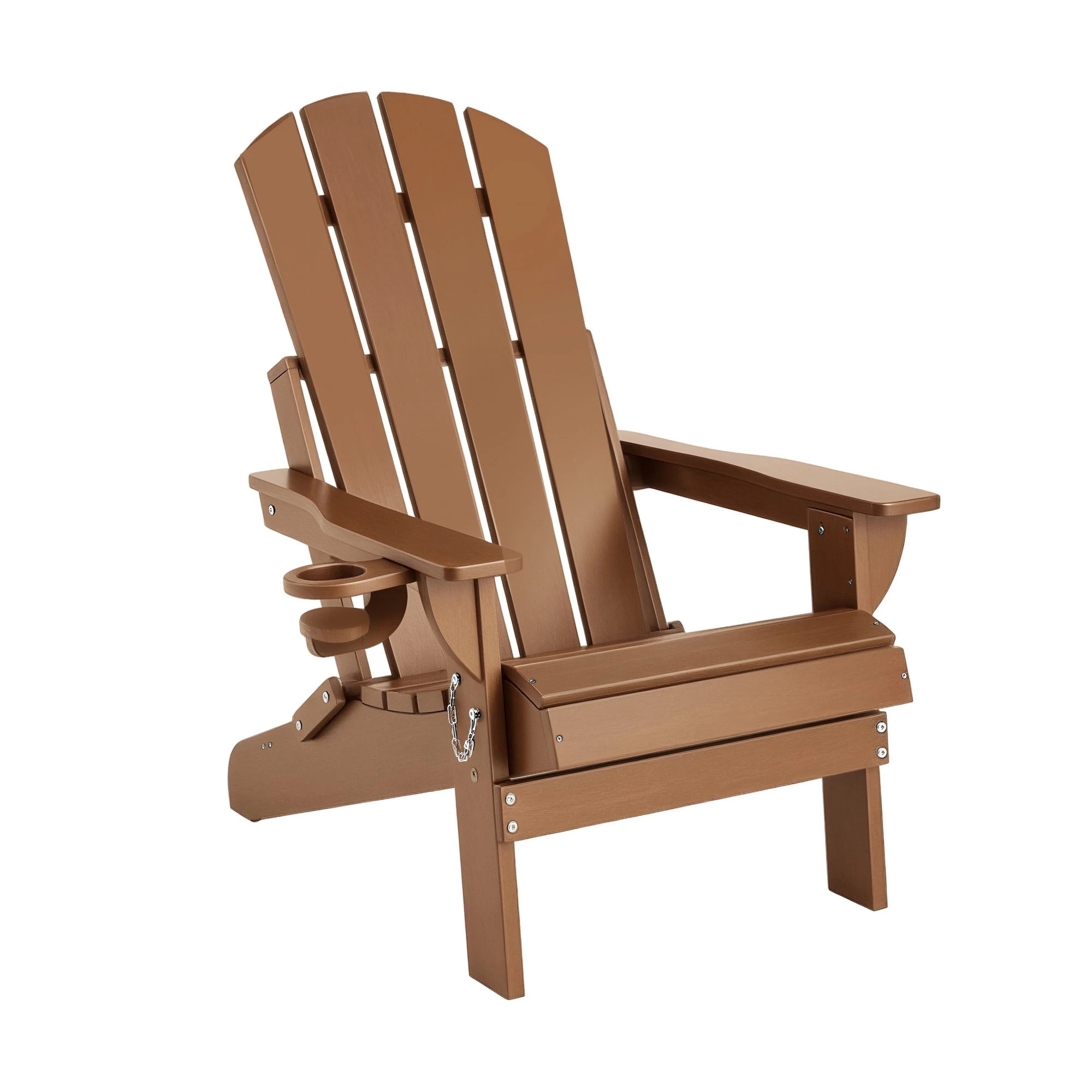 1 Gardeon Outdoor Chairs Folding Adirondack Beach Chair HDPE Sun Lounge Patio Furniture Garden - Brown, 1 of 9