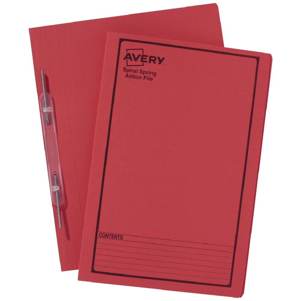 1 Avery Foolscap Spiral Spring Files Red 5 Pack, 1 of 6