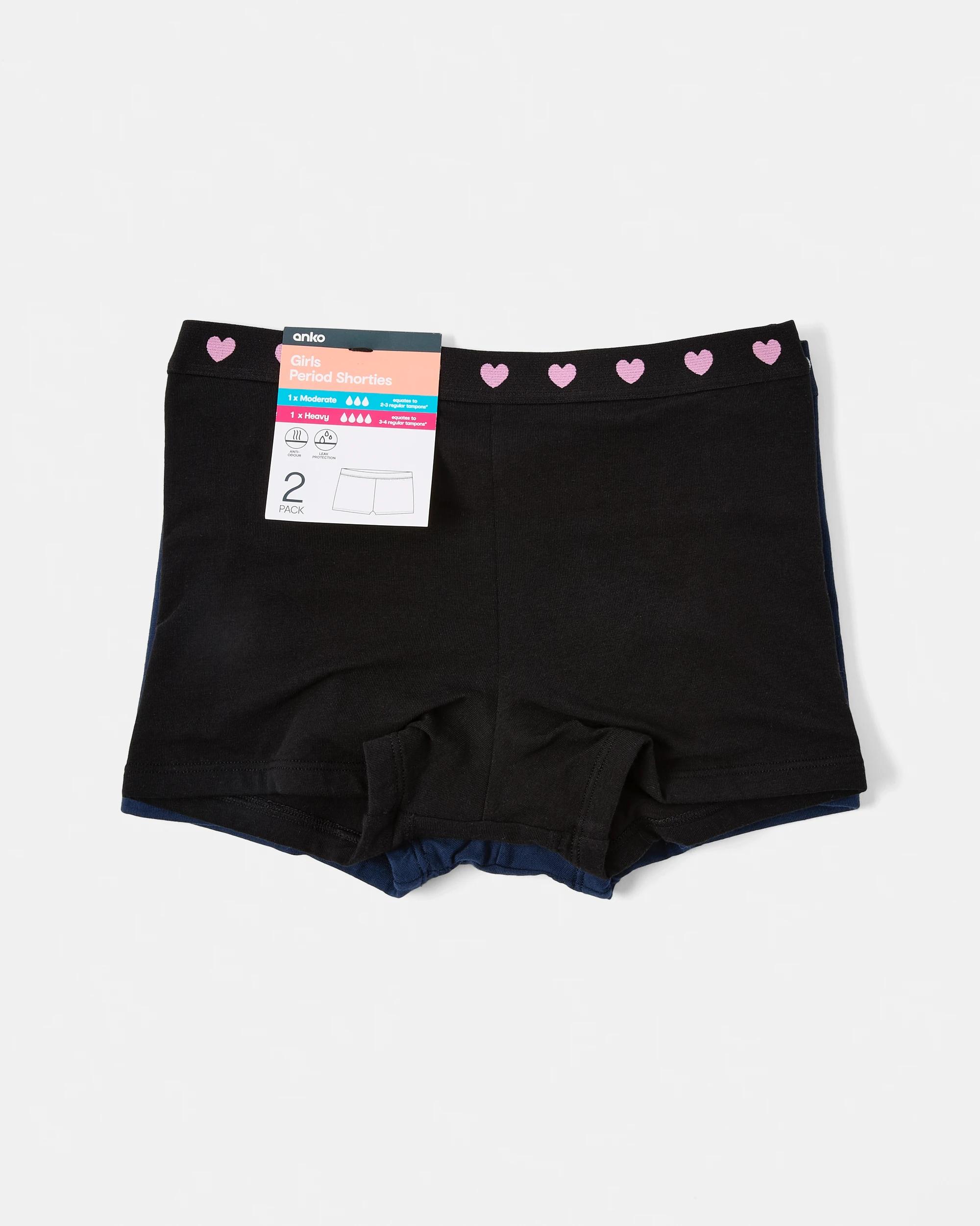 4 2 Pack Period Shorties Black/navy, 4 of 4