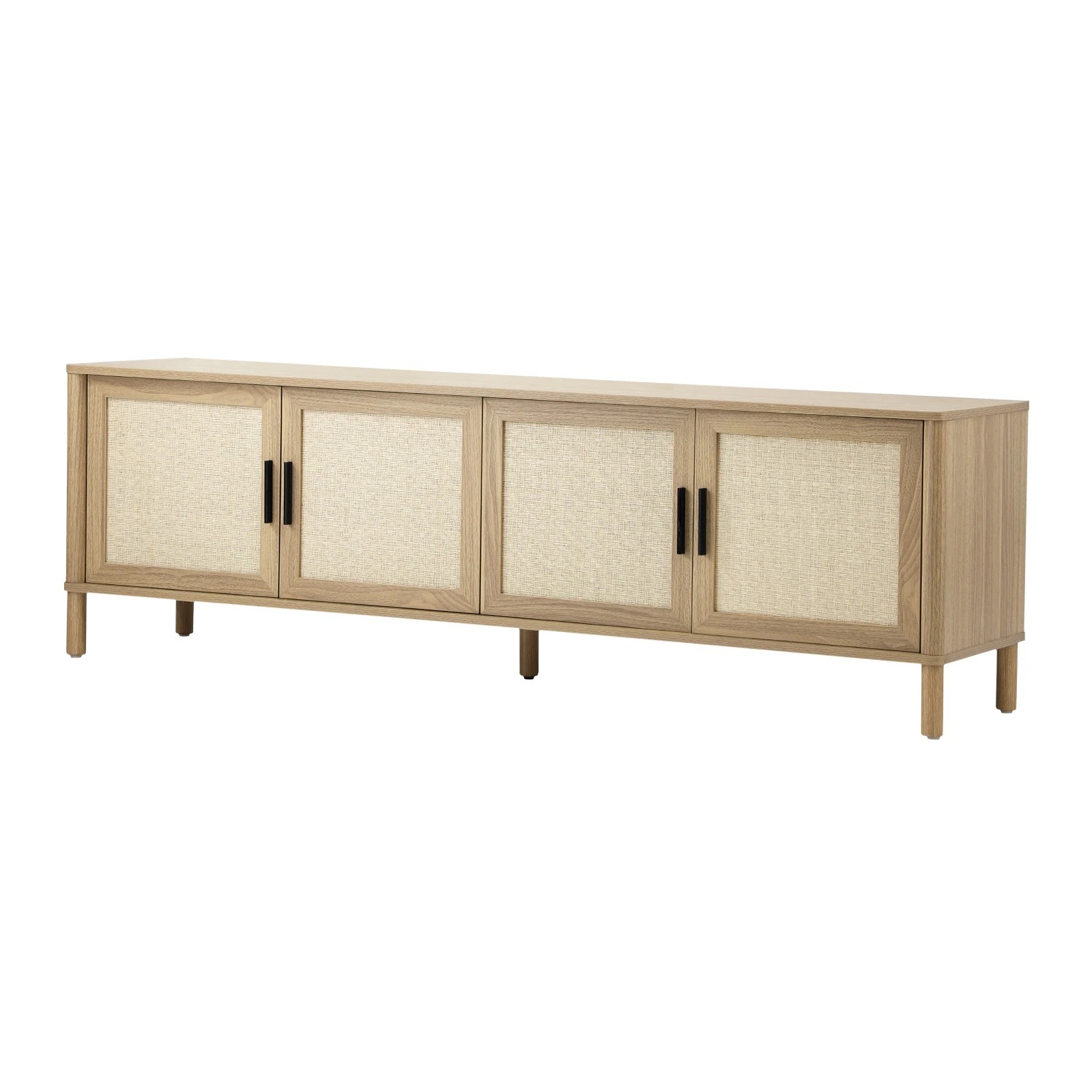 1 Oikiture Tv Cabinet Entertainment Unit Rattan Door 160cm
 - Natural, 1 of 8