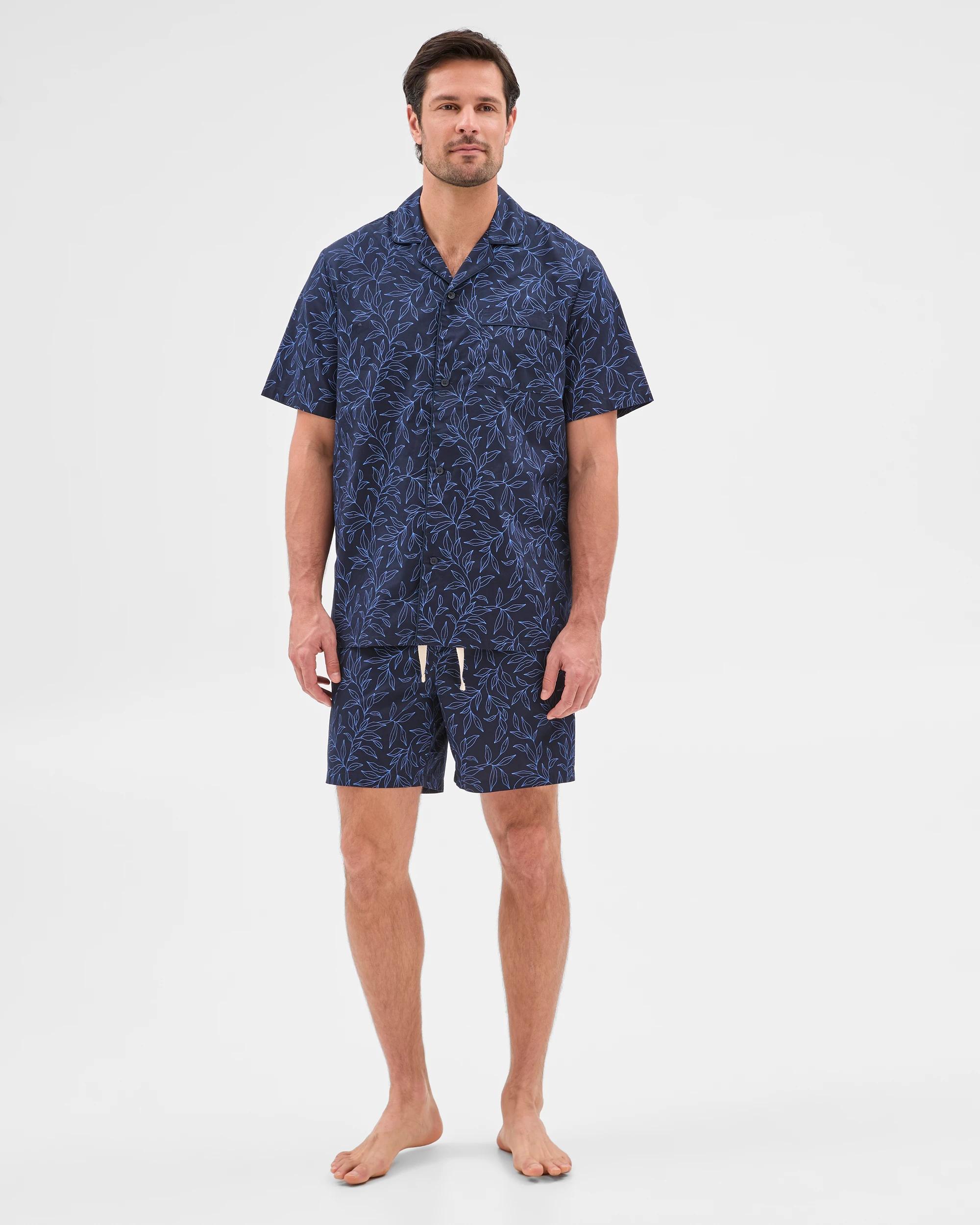 1 Target Mens Poplin Short Pyjama Set NAVY BLUE, 1 of 6