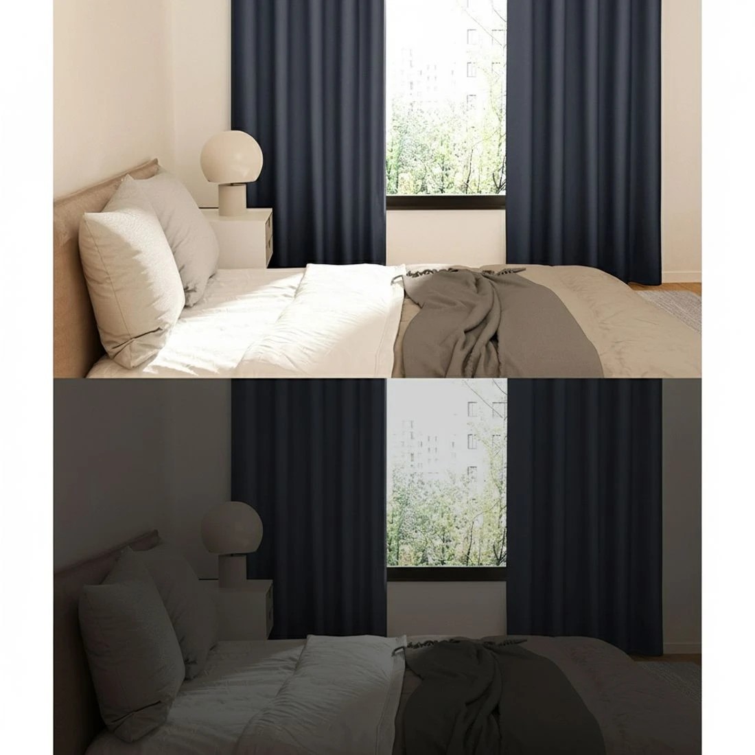 3 Artiss 2X Blockout Curtains Eyelet 140x230cm - Black, 3 of 6