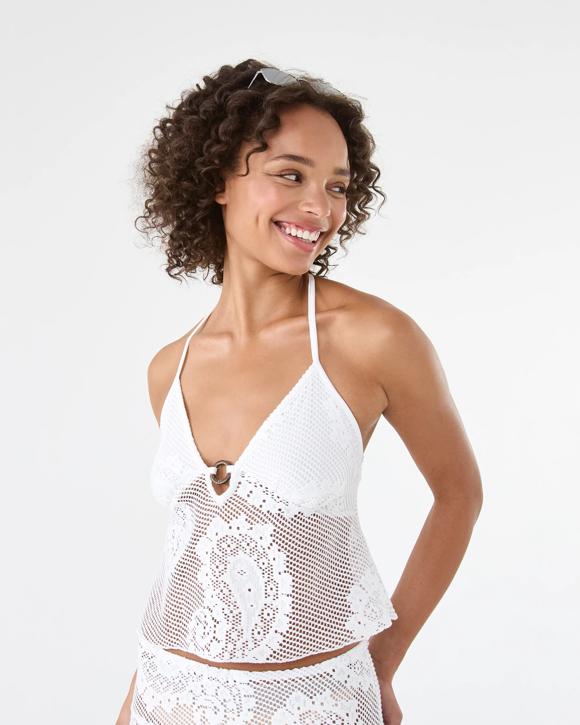 Sleeveless Jacquard Lace Top