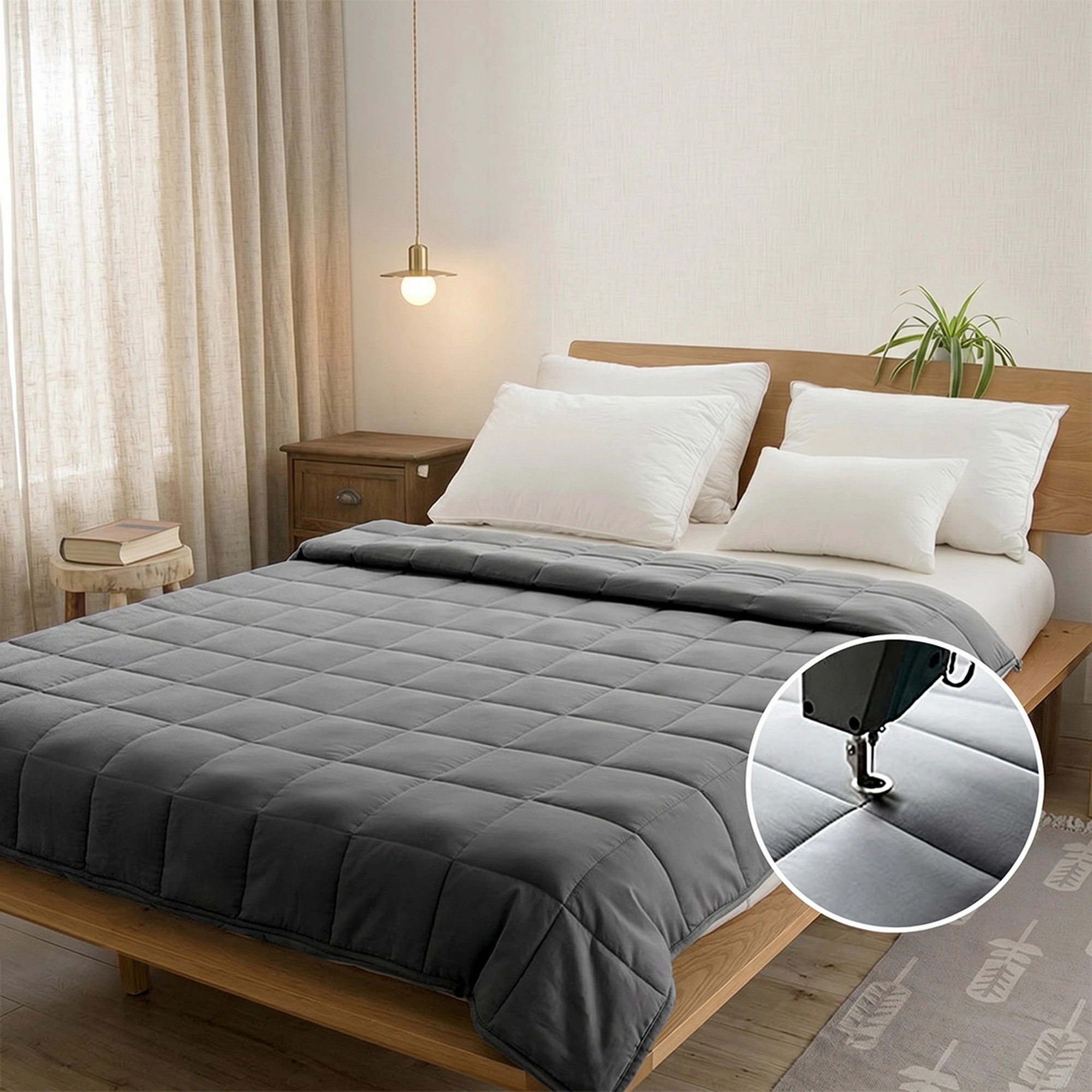 1 Giselle Bedding Weighted Blanket 9KG - Grey, 1 of 8