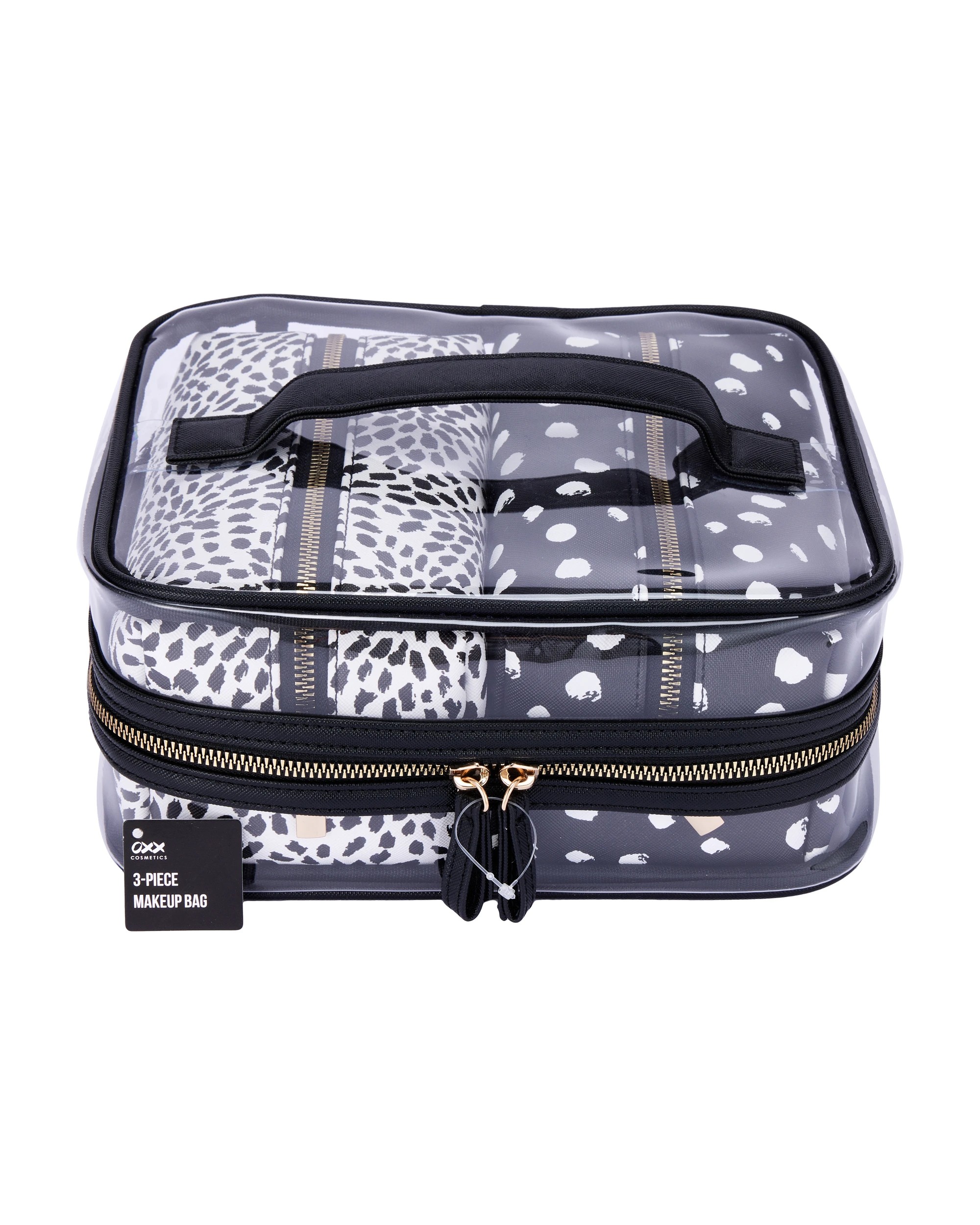 6 OXX Cosmetics 3 Piece Makeup Bag - Black and White, 6 of 6