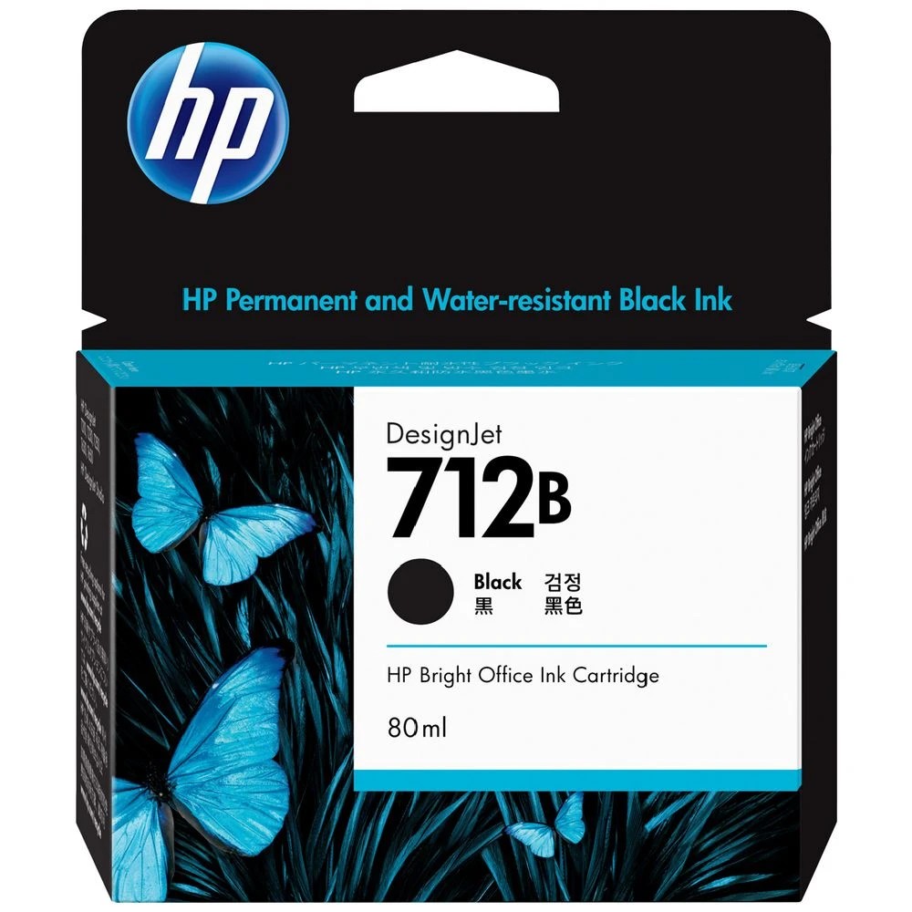 1 HP 712B DesignJet Ink Cartridge Black 80mL, 1 of 6