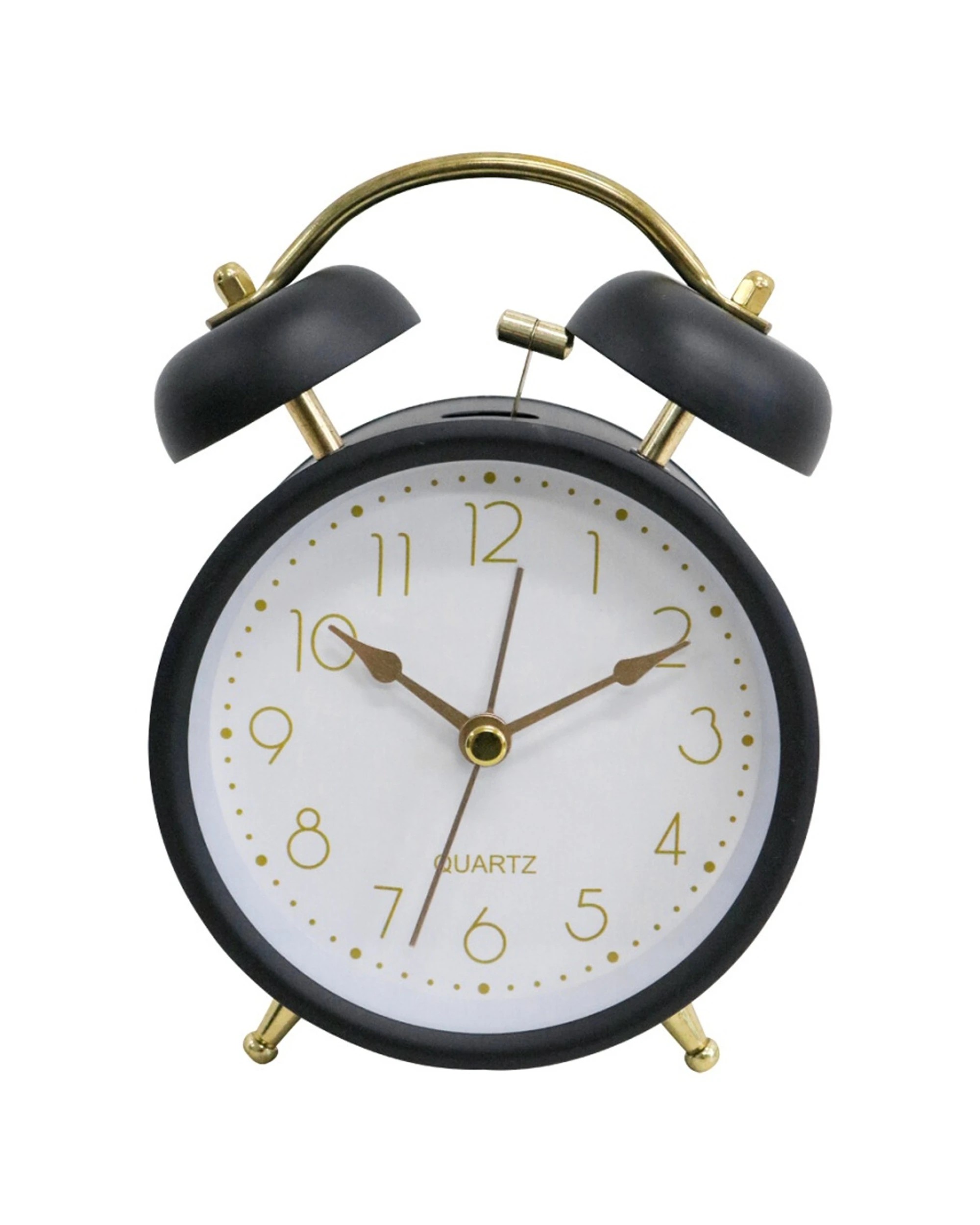 1 LVD Blake Metal Analogue Alarm Clock Twin Bell Style Plastic and Metal Bedroom Decor 16cm - Multi, 1 of 2