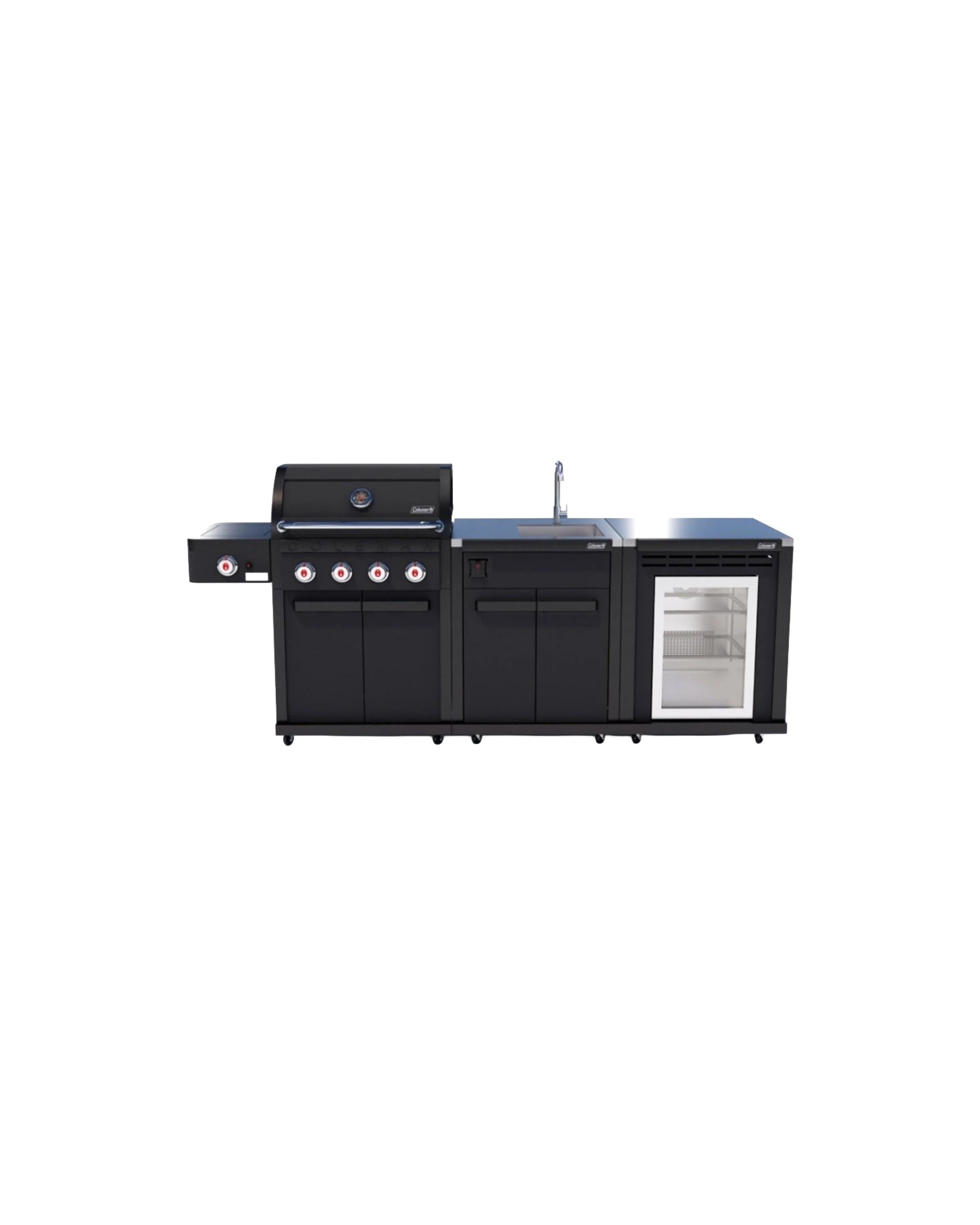 1 Coleman Revolution 4 Burner Kitchen With Sink And Fridge Module - Matt - Black, 1 of 4