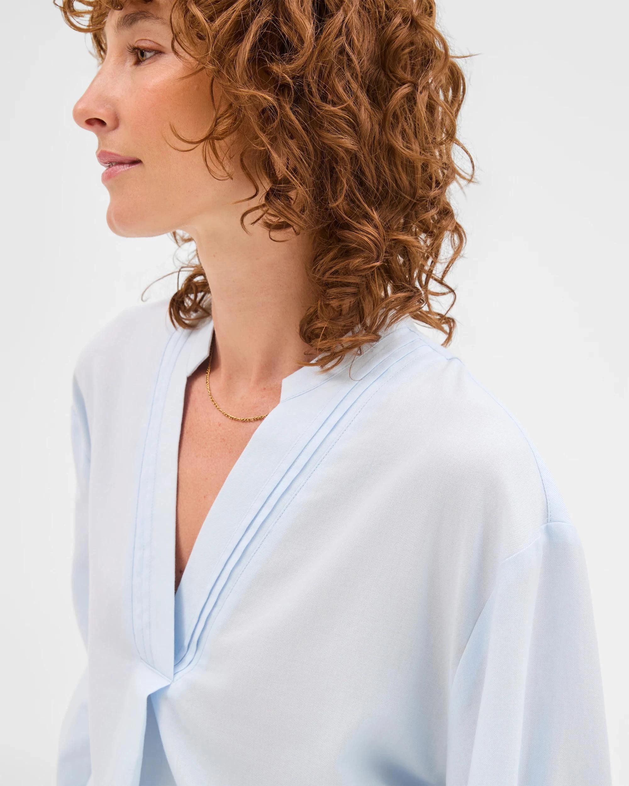 5 Target Woman Australian Cotton Tuck Detail Popover Top ICE BLUE, 5 of 7